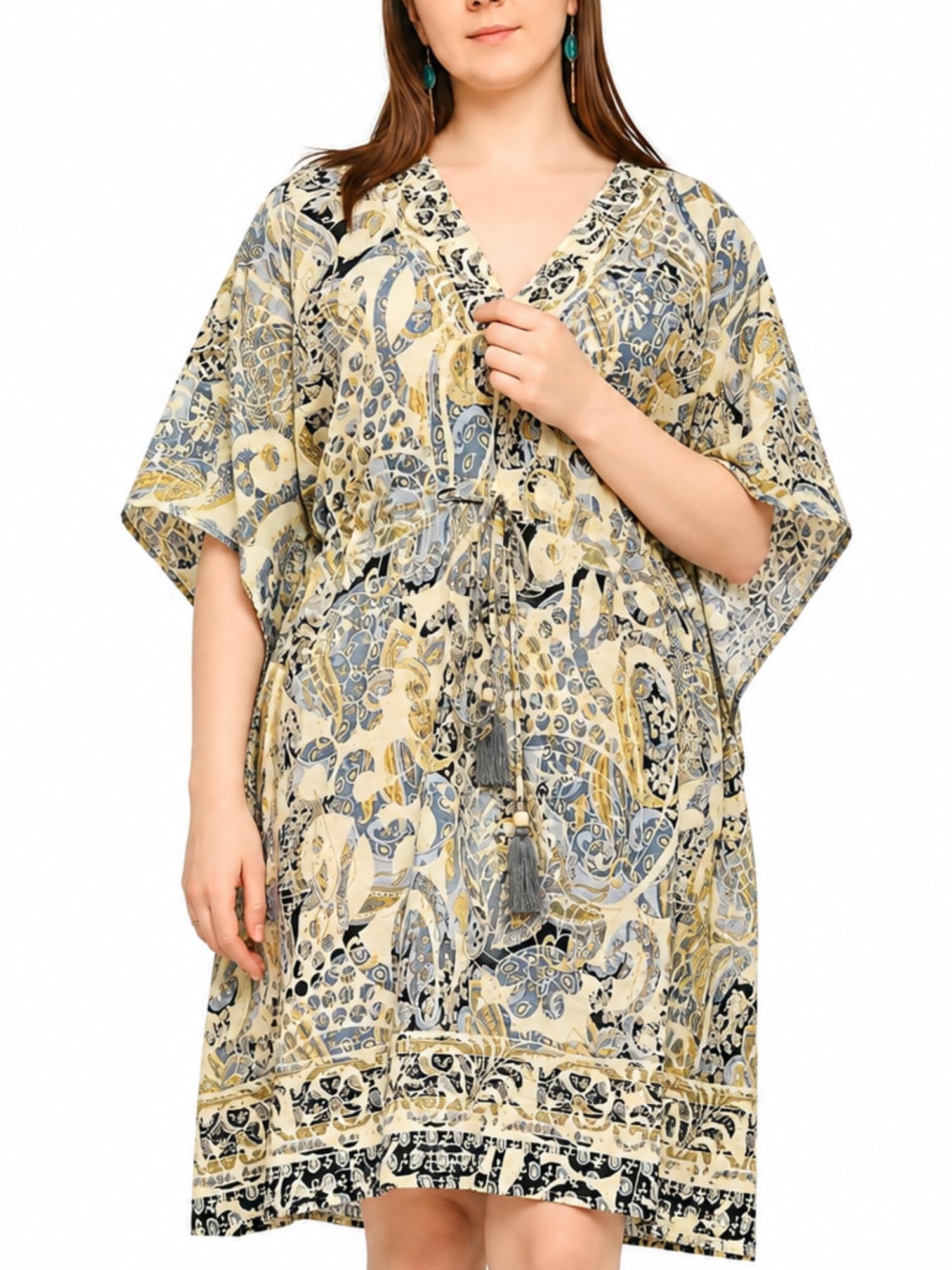 ke kanhaexports KE KANHA EXPORTS Kaftan for Women|Printed Boho Beach Wear|Easily fits M to XXL-picture-42