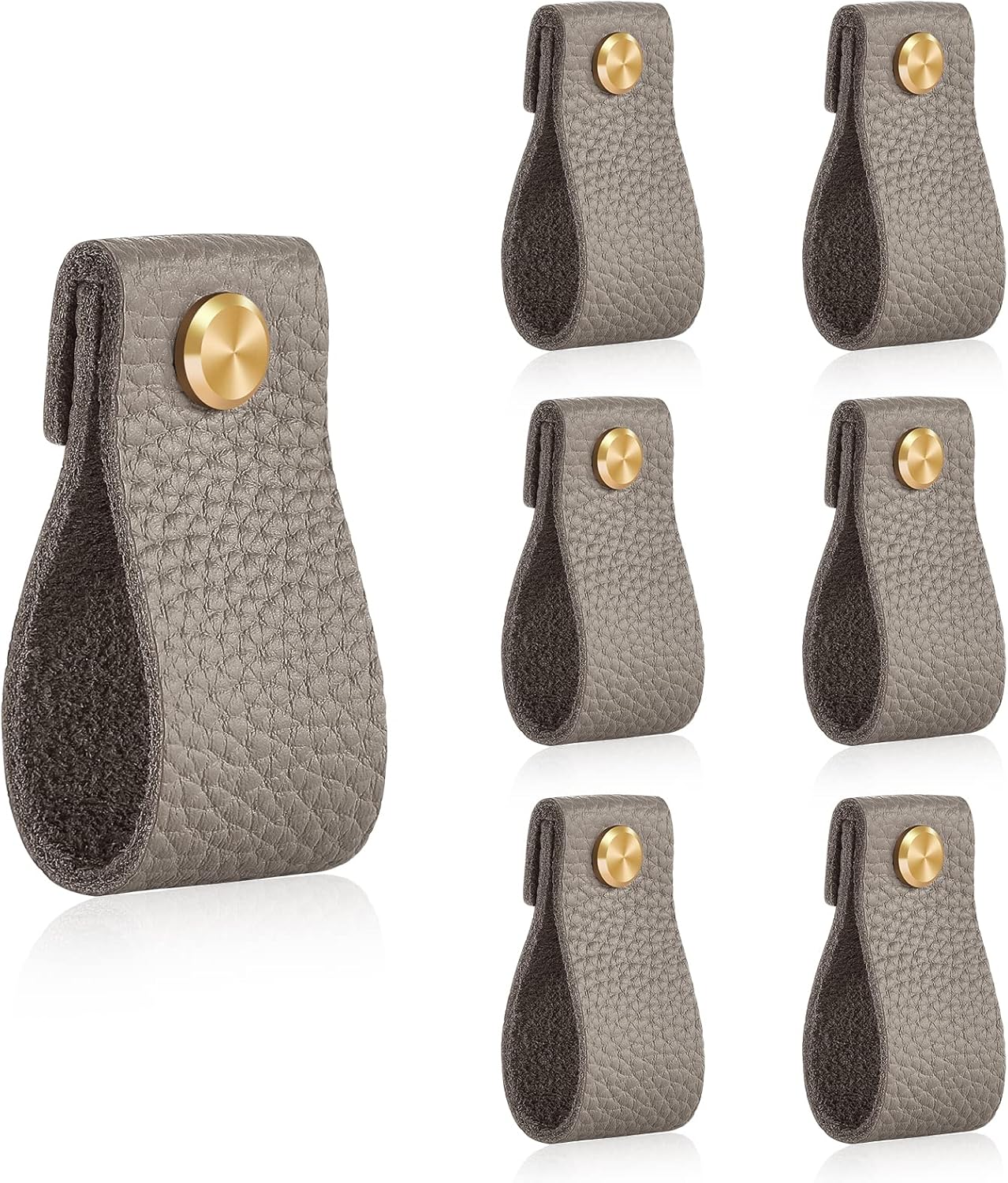 Fashionable Gold Brass Leather Dresser Pulls - Replacement for Traditional Metal Cabinet Knobs