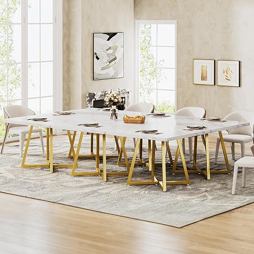 Miniatura 15 de Tribesigns Mesa de comedor cuadrada para 2, mesa de comedor industrial de 31.5 pulgadas con base de metal, mesa de cocina para comedor, espacio