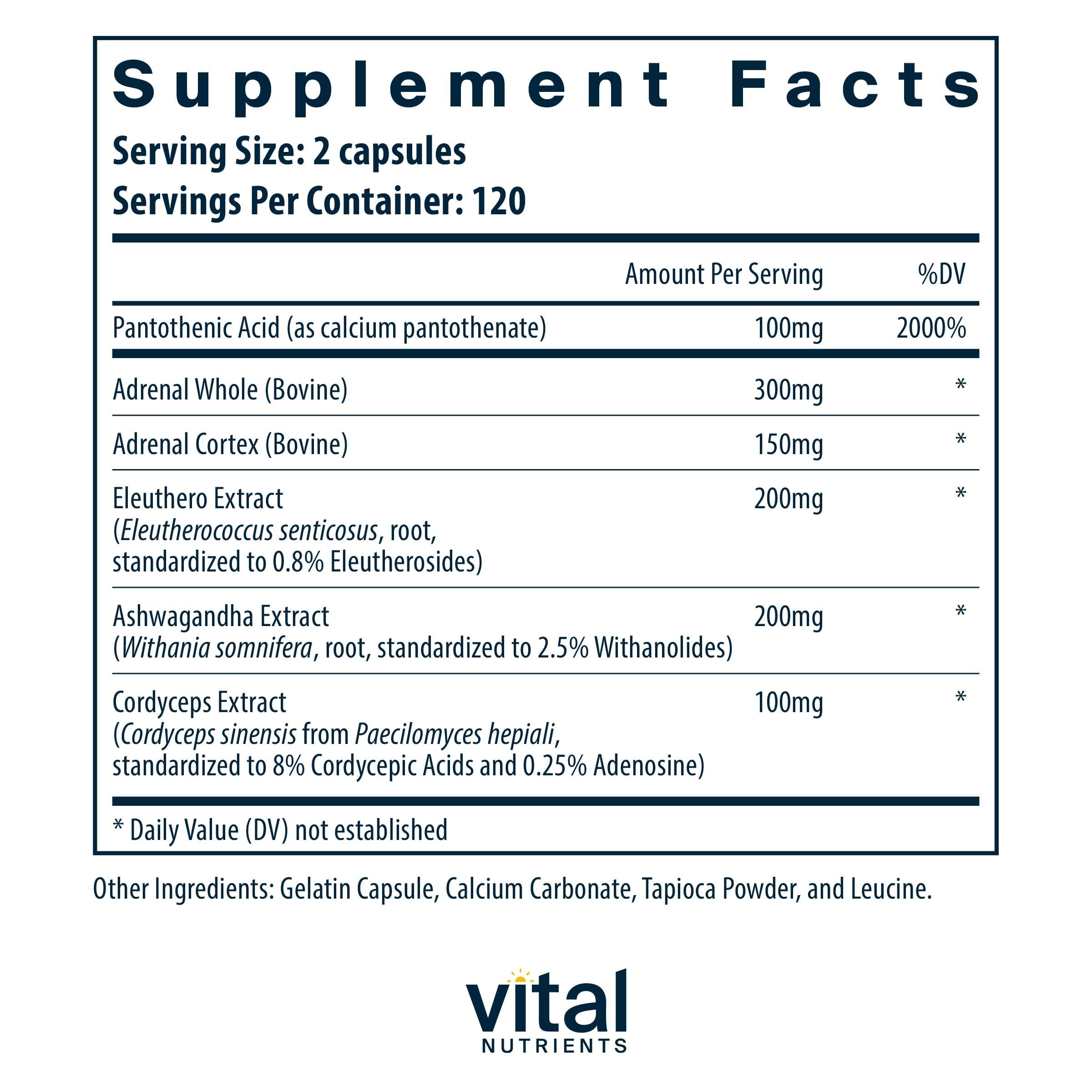 Vital Nutrients Adrenal Support for Gland Function, 240 Capsules — Amazon image 2