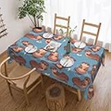 NONHAI Table Cloth for Rectangle Tables, Animal Cute Brown Otters Tablecloths Wrinkle Resistant Table Cover for Kitchen, 54x72 inch Table Cloth for Dining Farmhouse Decor Tables Cloth Cover