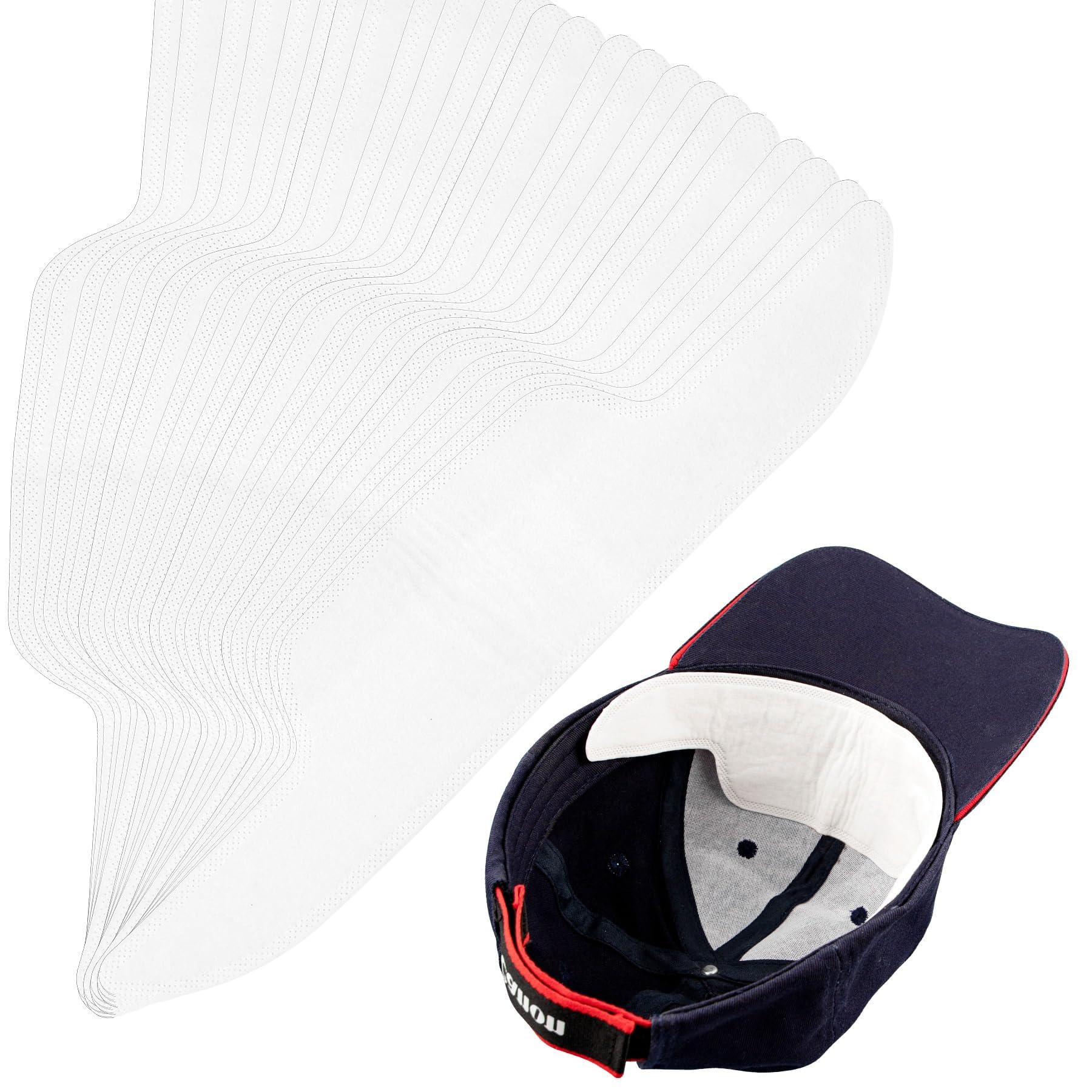 Framendino, 100 Pack Disposable Hat Sweat Liner Self-Adhesive Cap Protection Sweat Pads