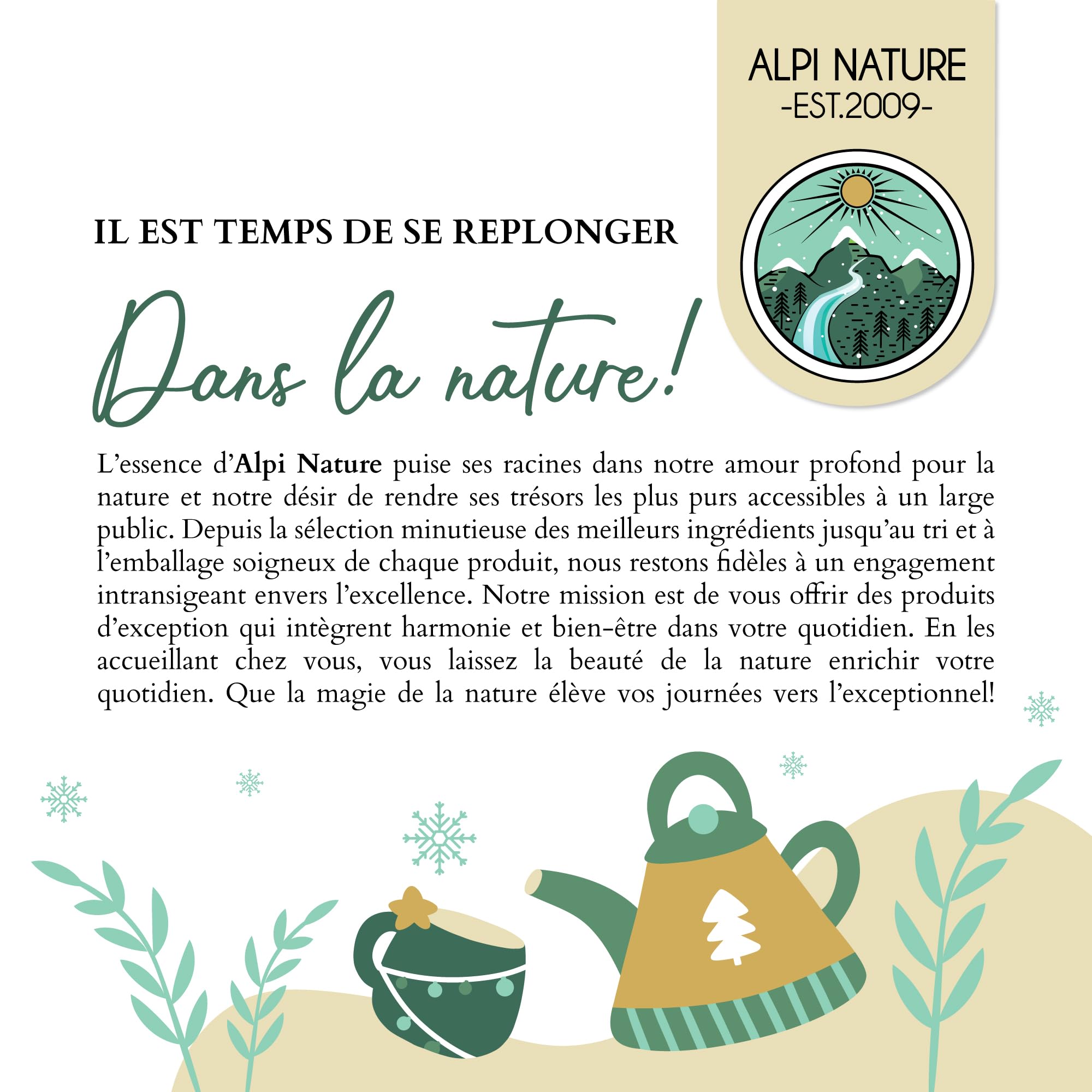 Alpi Nature Calendrier de l'Avent Thé 2025, Coffret Thé de Noël, Calendrier de Noël 2025, Sélection de 24 Thés Noirs, Verts, Fruits et Herbes, 24 Pots