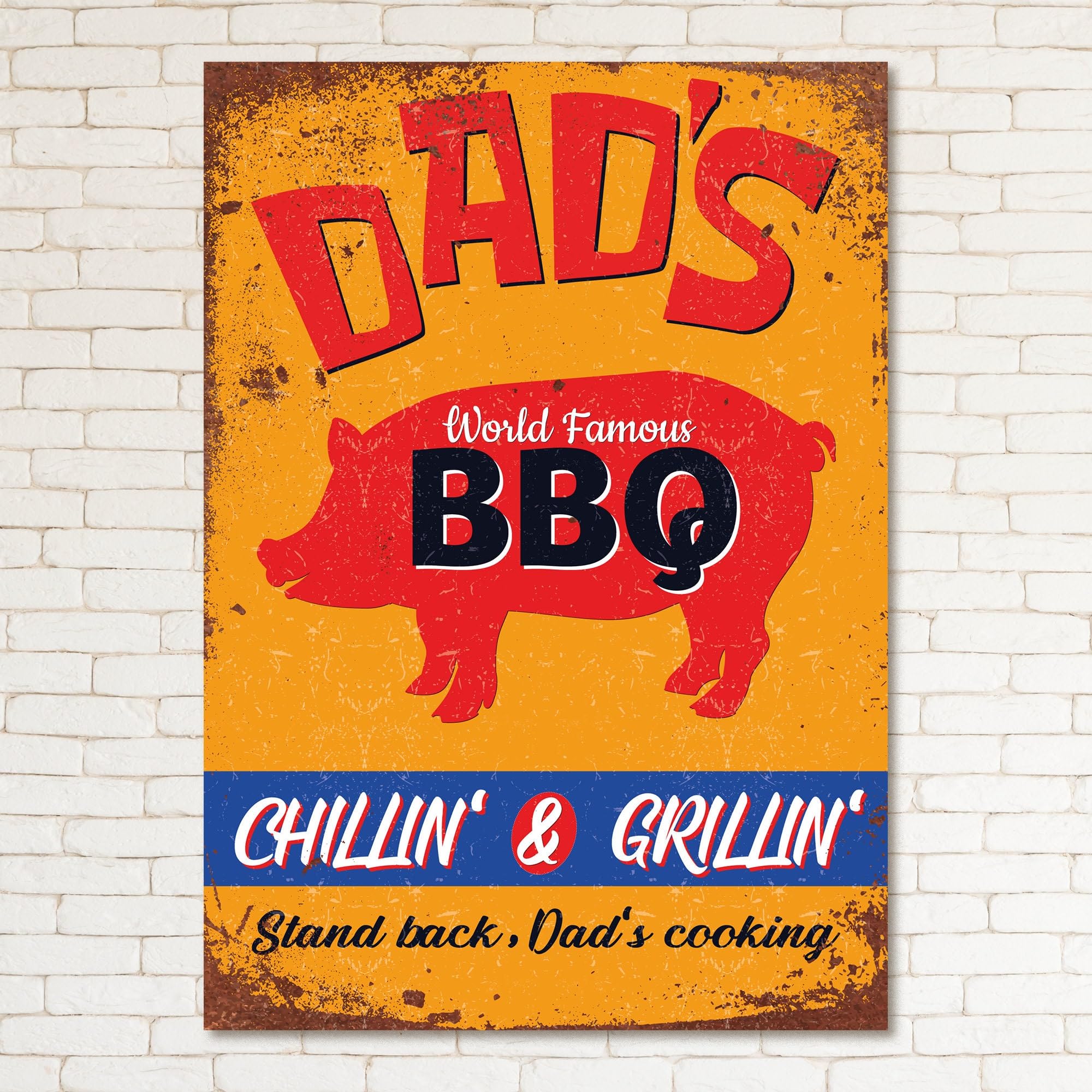 DAD'S BBQ Retro Metal Sign Man Cave Bar Pub Plaque Party Vintage Gift