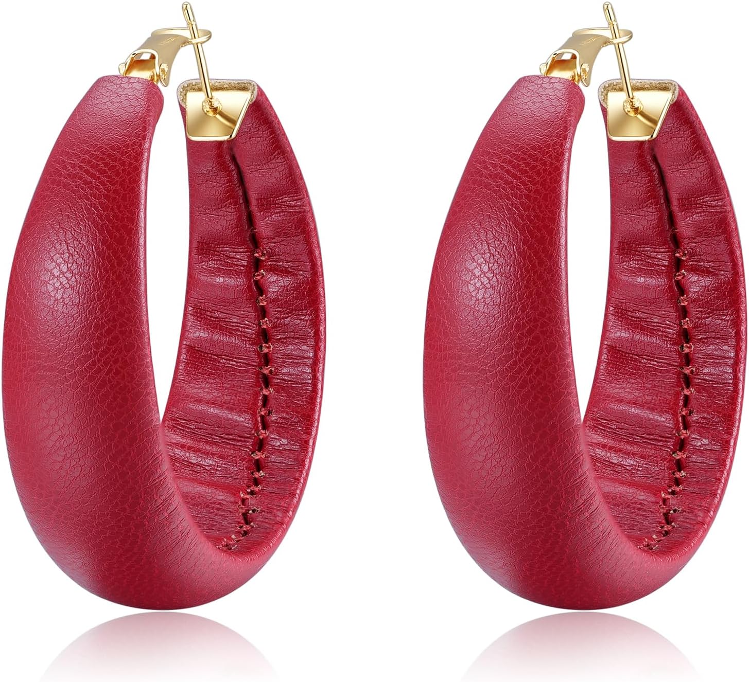 Chunky Large Leather Earrings for Charm Women, Rogue Orbit