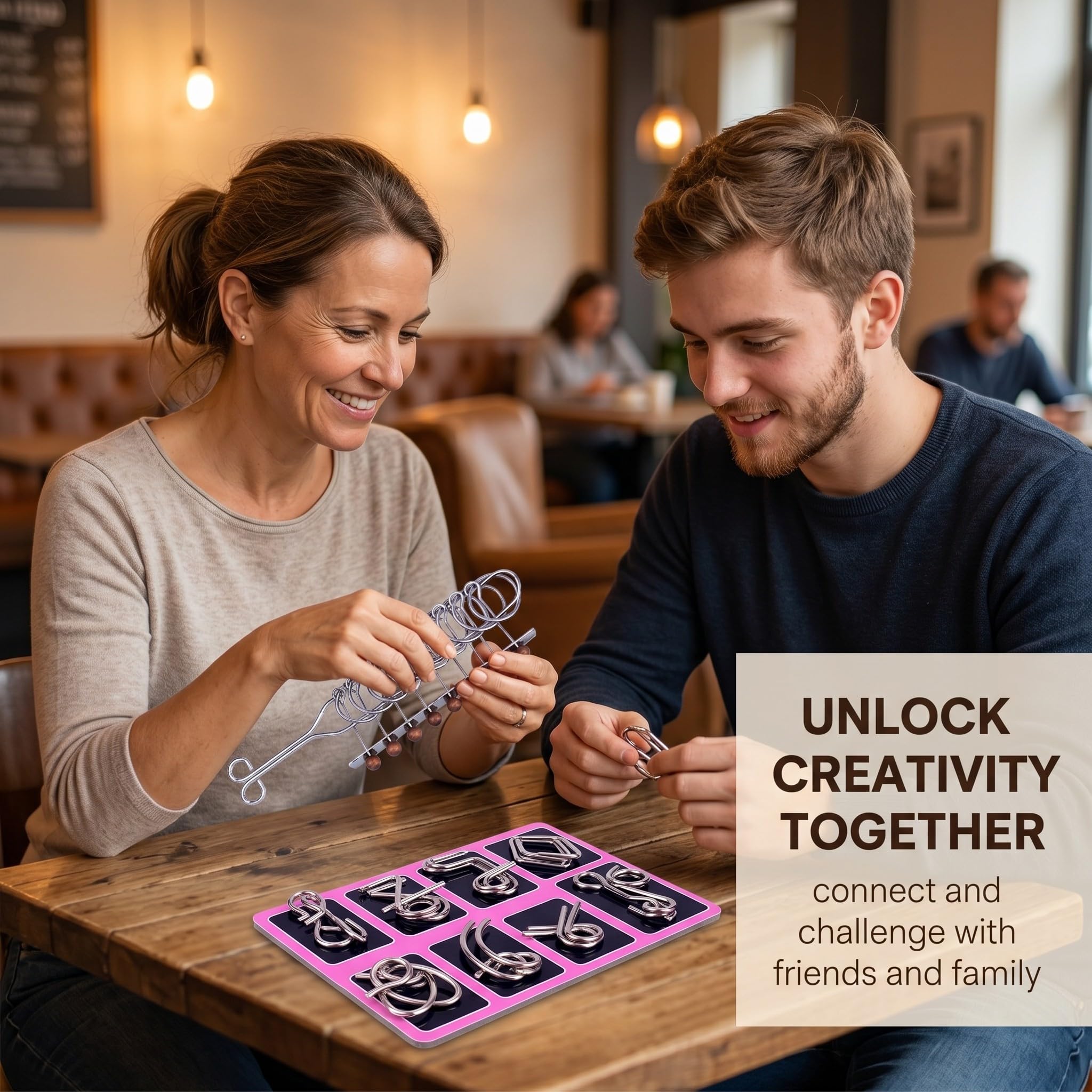 Puzzle in Metallo 3D, Set di 9 Rompicapo in Filo Metallico per Adulti e Bambini, Giocattoli Educativi per Sfida Mentale e Divertimento Familiare, Regalo per Appassionati di Giochi di Logica