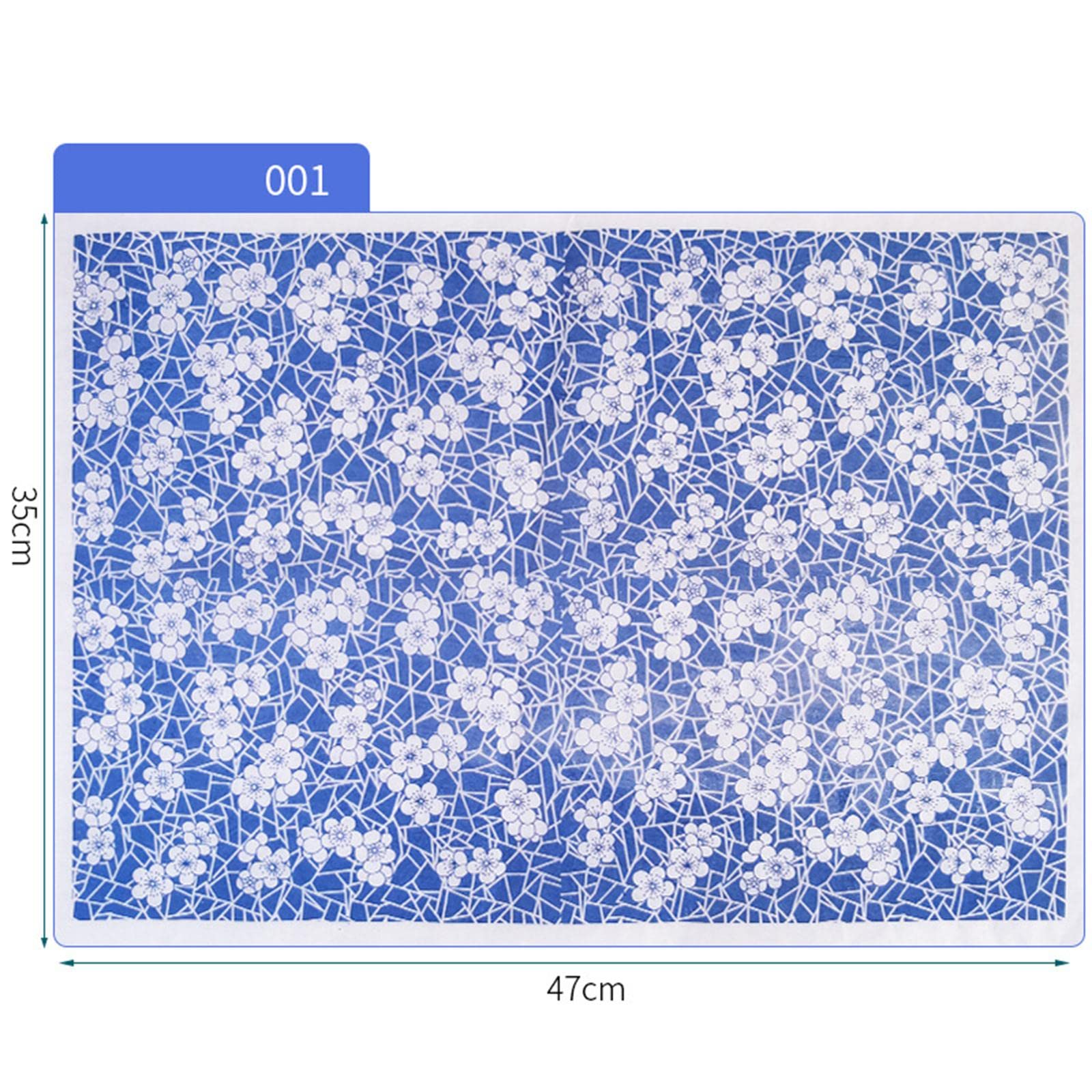 DYNWAVE Pottery Ceramic Decals,Blue Underglazed Transfer Colored Flower Paper Sticker for, 6Pcs