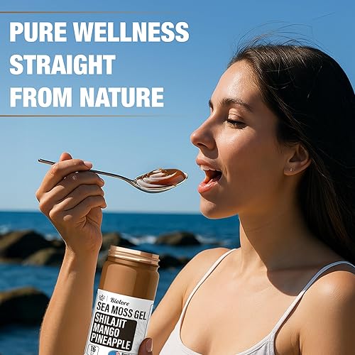 Miniatura 4 de Biolore Wildcrafted - Gel de musgo marino con shilajit, mango y piña, 16 onzas, gel de musgo marino saborizado con vitaminas esenciales y minerales
