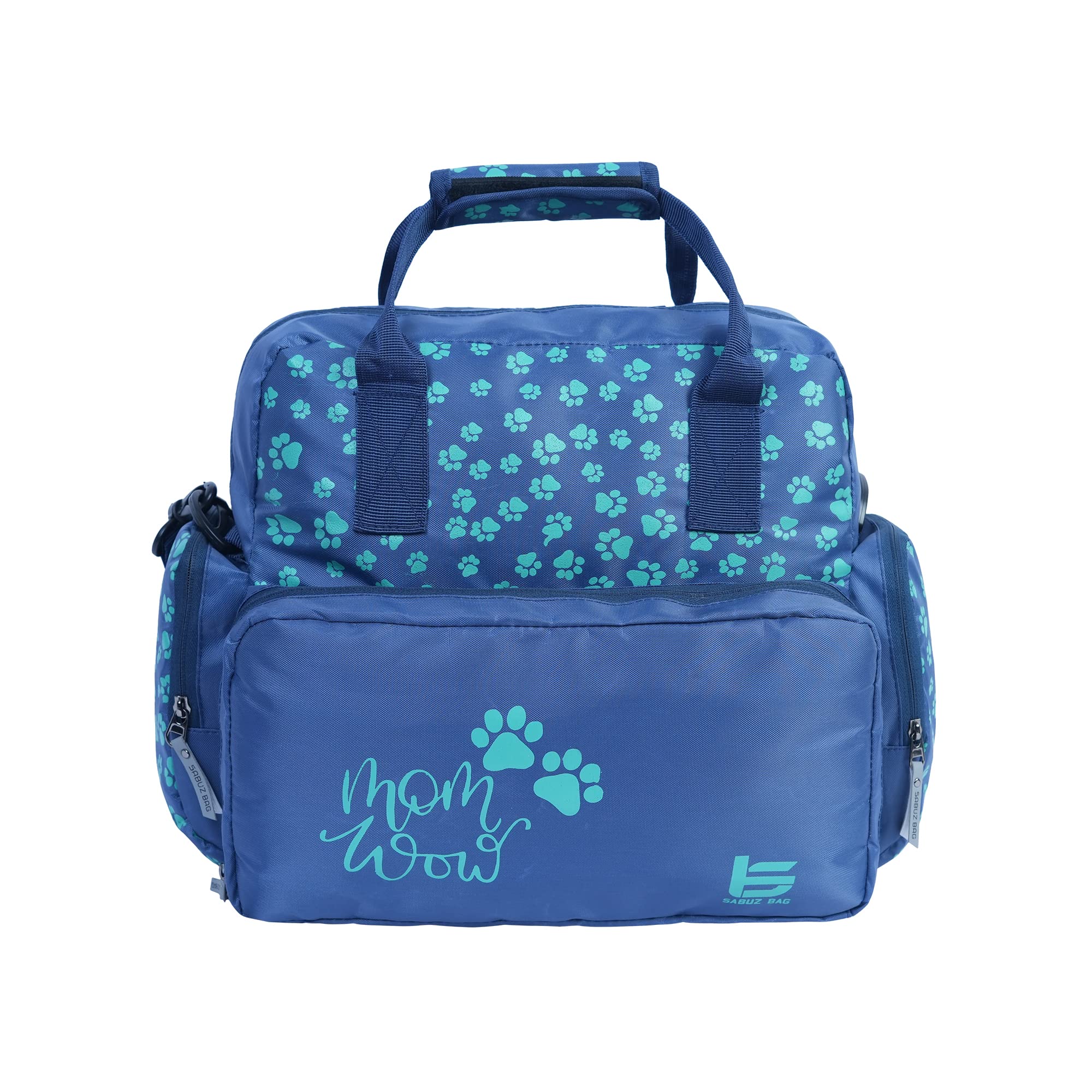 Waterproof Mom Backpack Style Diaper Bag Print (Blue)