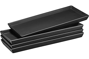Bruntmor Ceramic Serving Platters (14 X 6 Inch) in Matte Black