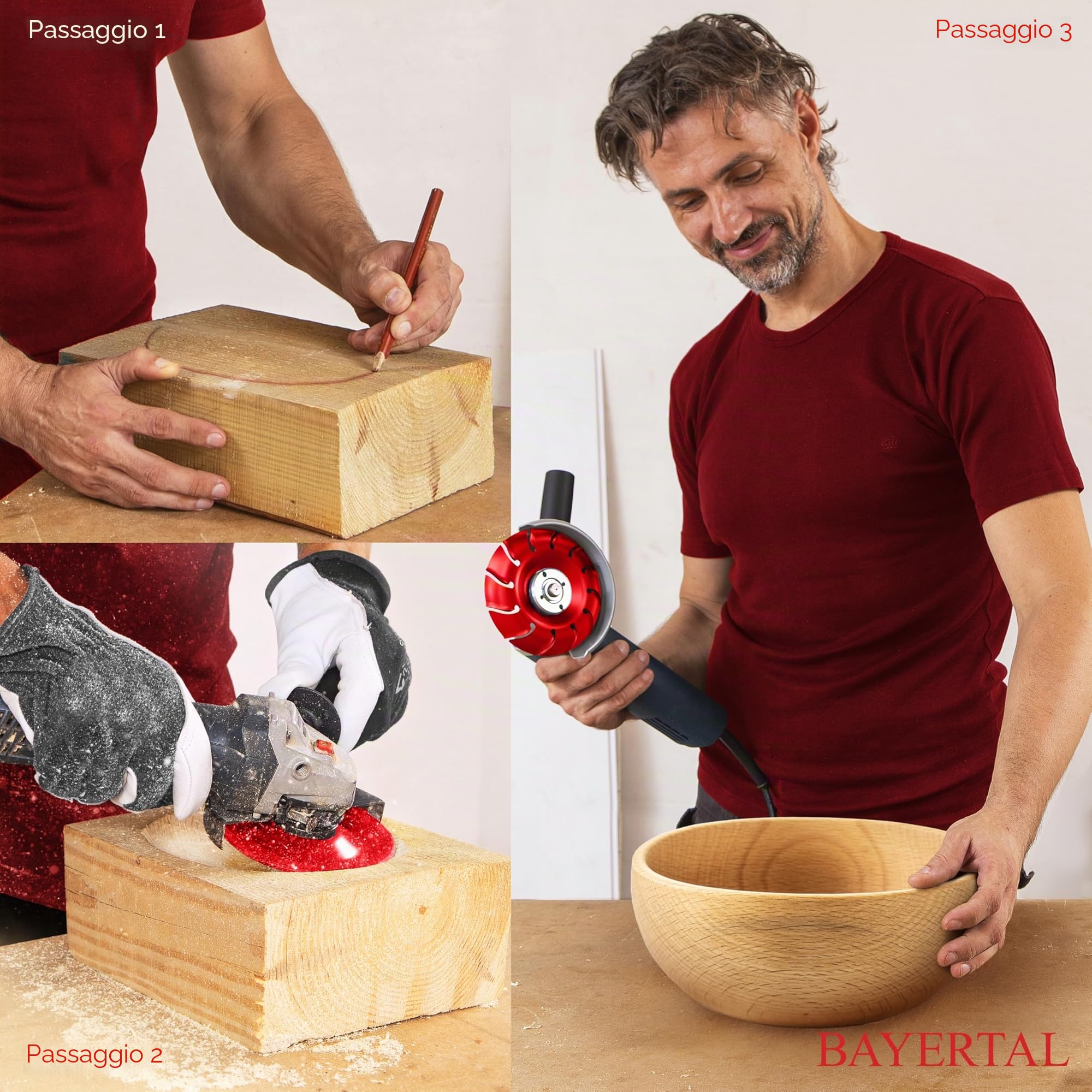 Disco per raspa 125 mm - per smerigliare il legno per smerigliatrice angolare | flex, disco per fresare, disco per smerigliare, fresa per legno per levigare e fresare velocemente