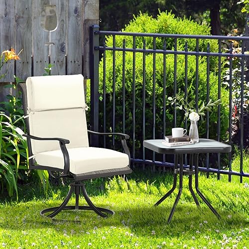 Miniatura 9 de BPS Juego de 4 cojines para sillas mecedoras para exteriores, de 20 x 20 pulgadas, resistentes a la decoloración y al agua, con funda extraíble