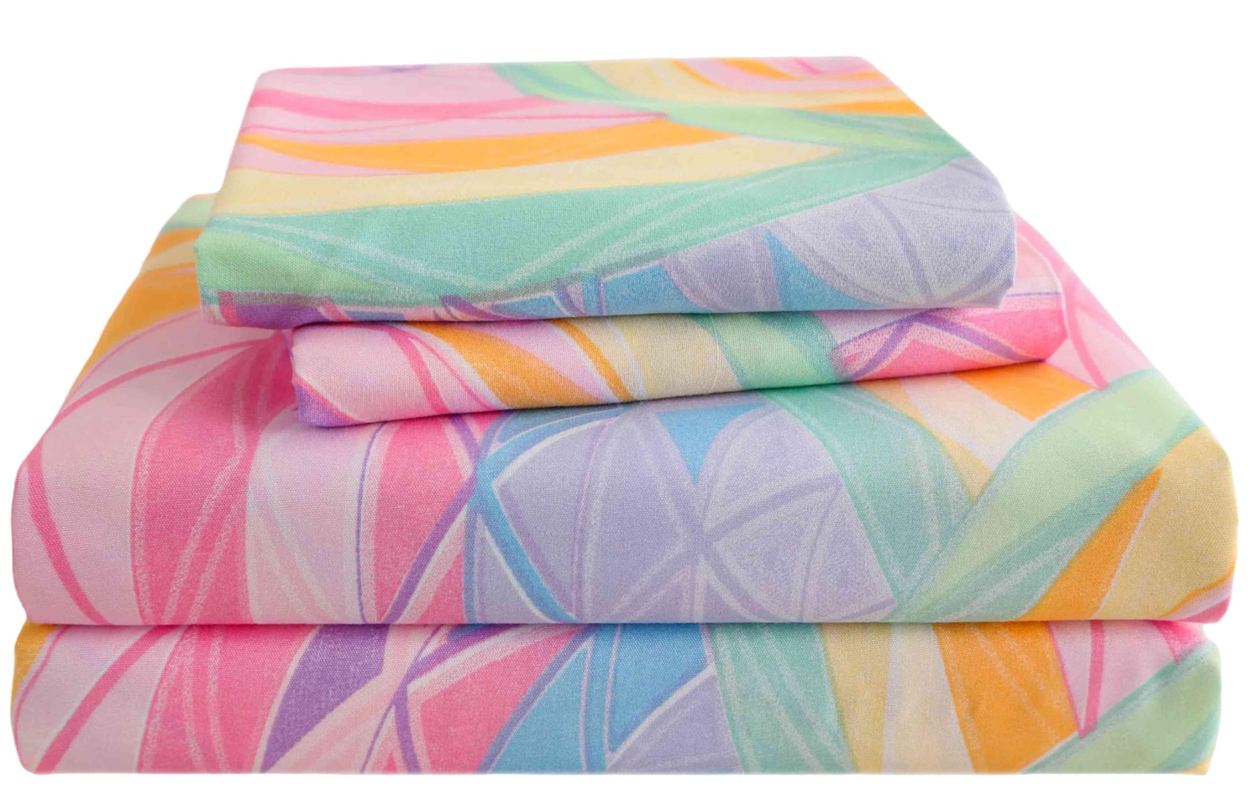 SDY 4PCS Mermaid Sheets Twin Set,Super Cozy and Soft Rainbow Bedding Sheets for Boys, Girls, Kids and Toddler, Bed in a Bag with 1 Fitted Sheet+ 1 Top