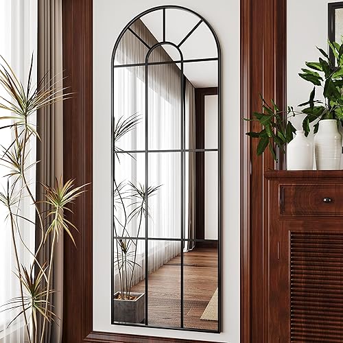 Miniatura 2 de Suidia Espejo de longitud completa, espejo de suelo arqueado, espejo de pared de 23 x 65 pulgadas, espejos decorativos para ventana, espejo de