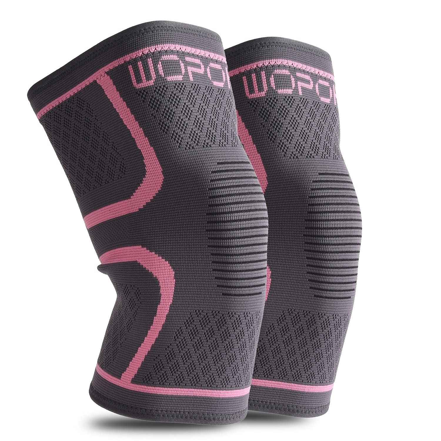 Knee Brace Sleeves for Weightlifting Working out, Knee Pain Relief for Meniscus Tear Arthritis ACL MCL (2 Pack)