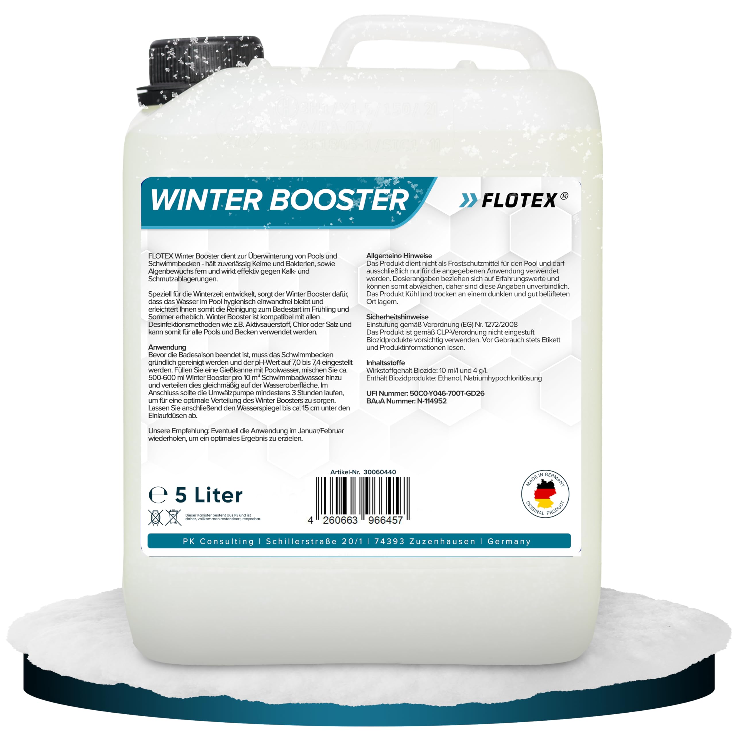 Effektiver Winter Booster 5L | Pool Wintermittel | Winterschutzmittel für Pools | Wintermittel für Pool | Pool Überwinterungsmittel Algizid | Einfache Winter Poolpflege
