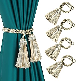 Fenghuangwu Curtain Tiebacks Handmade Decorative Curtain Holdbacks Rope with Tassel (Mix Blue