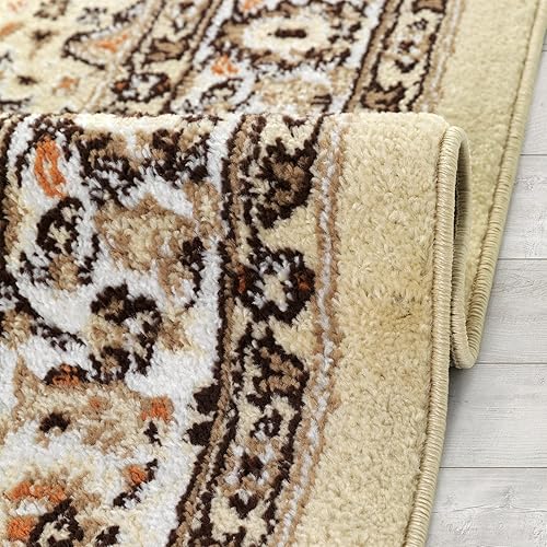 Vista 47 de Antep Rugs - Alfombra oriental de 6x9 con medallón tradicional para interior Siesta (beige negro, 6 pies 7 pulgadas x 9 pies)