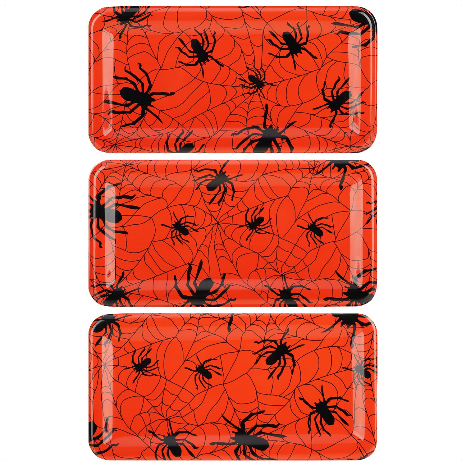 4 Assiettes Décoratives Halloween Com-four® - Bols à Collation Motifs Sorcière, Chat, Citrouille - Réutilisable