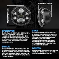 Vista 6 de SUPAREE Faro delantero LED de 5.75 pulgadas para motocicleta, Plug & Play, 5-3/4 pulgadas, compatible con Dyna Softail Deuce Wide Glide Sportster