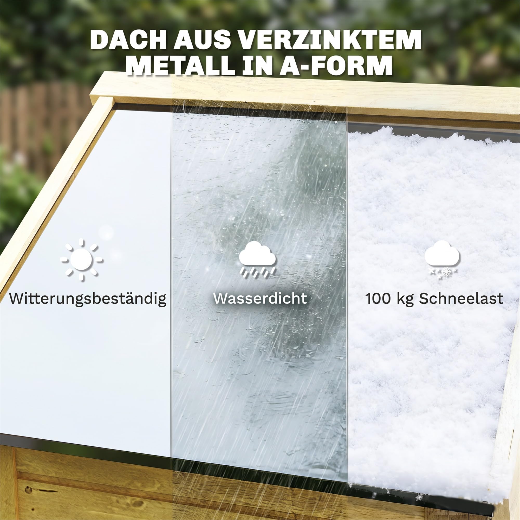 Outsunny Gartenschrank Holz extra hohe Geräteschuppen 85x58x213 cm Natur
