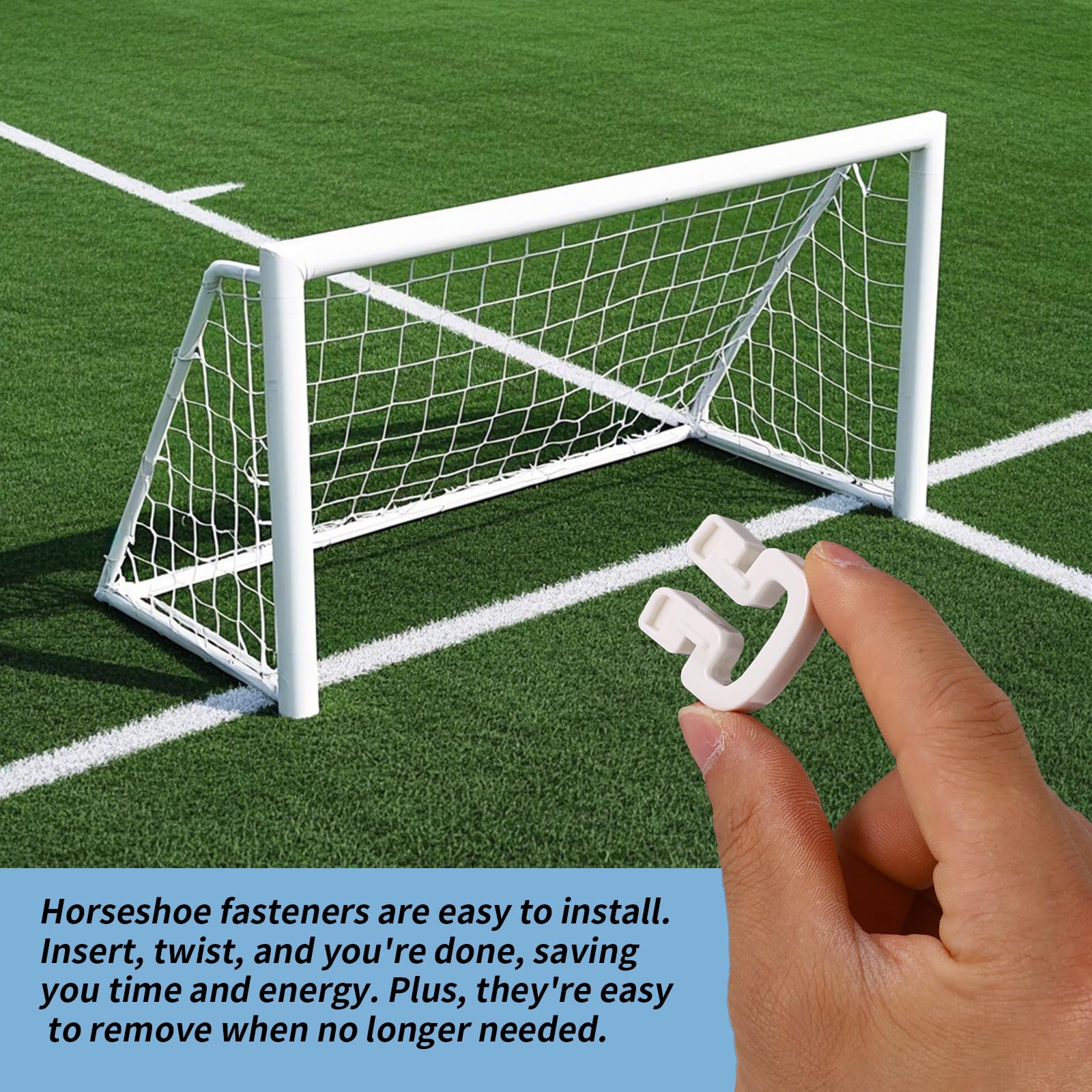 Lyreh 30 Pz Clip Rete da Calcio, a Forma di Ferro di Cavallo Clip Rete Calcio in Plastica Legacci per Porta Accessori per Stadio da Gioco