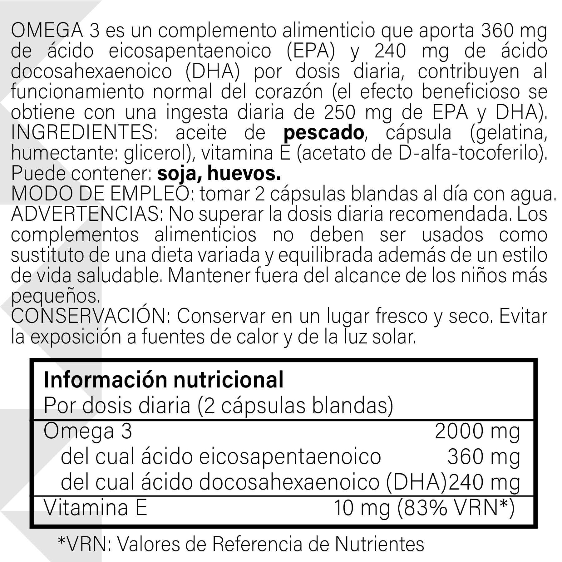 Omega 3 2000 mg RTP, 720 Cápsulas Blandas, Con Vitamina E