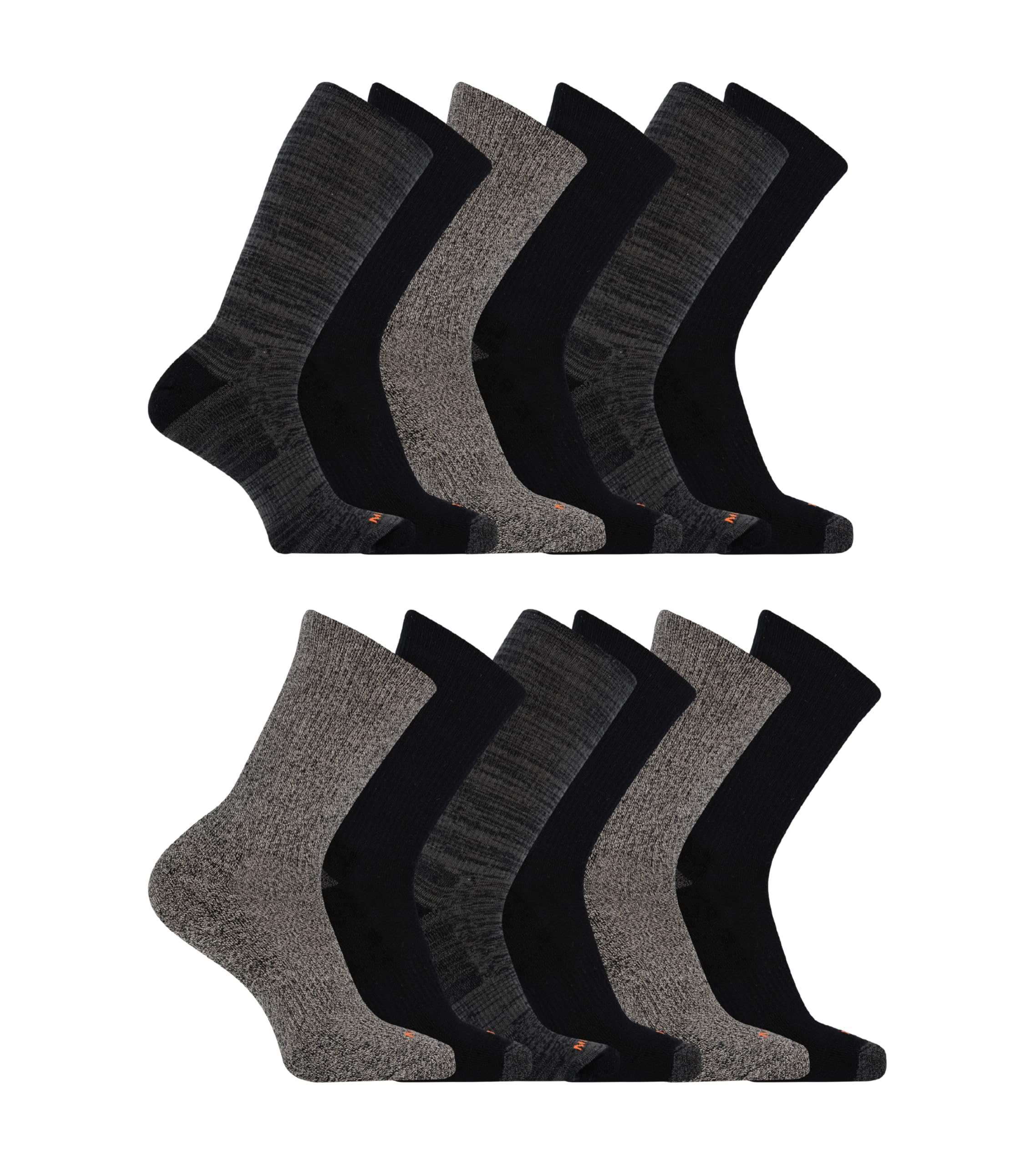 Merrell Midweight Cushion, Black (12 Pairs), Small-Medium