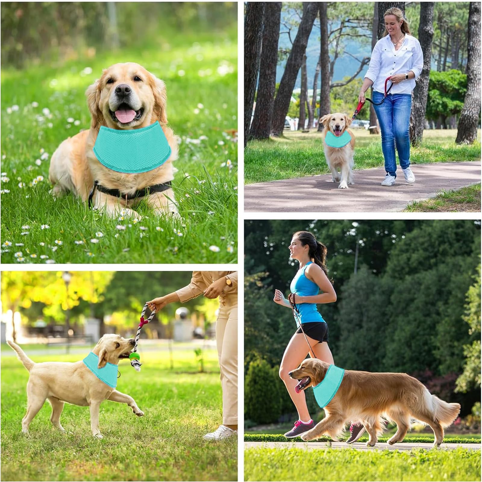 Bandana chłodząca dla psa, oddychająca obroża chłodząca dla psa, obroża chłodząca dla psów, natychmiastowe chłodzenie bandana dla psów, regulowany ręcznik dla zwierząt domowych, zapobiega