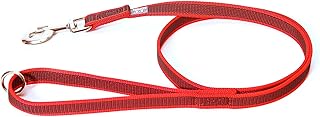 IDC Color & Gray gumierte Leine, 20 mm x 1,2 m mit Schlaufe und O-Ring, Rot-Grau product image