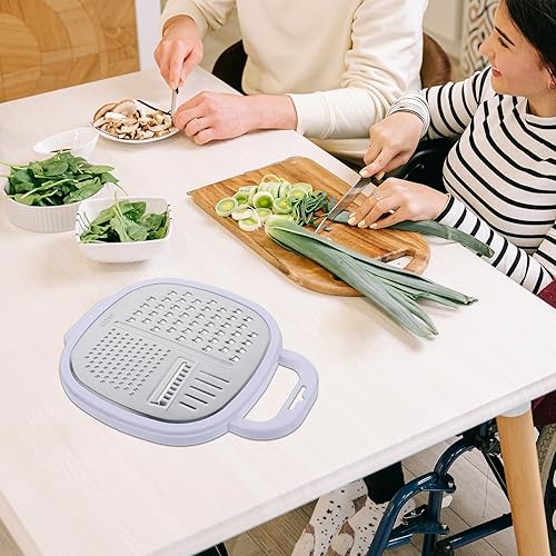 Miniatura 5 de Amosfun Rallador de queso portátil con cubierta de protección y gancho, herramienta trituradora de verduras multifuncional, suministro de cocina