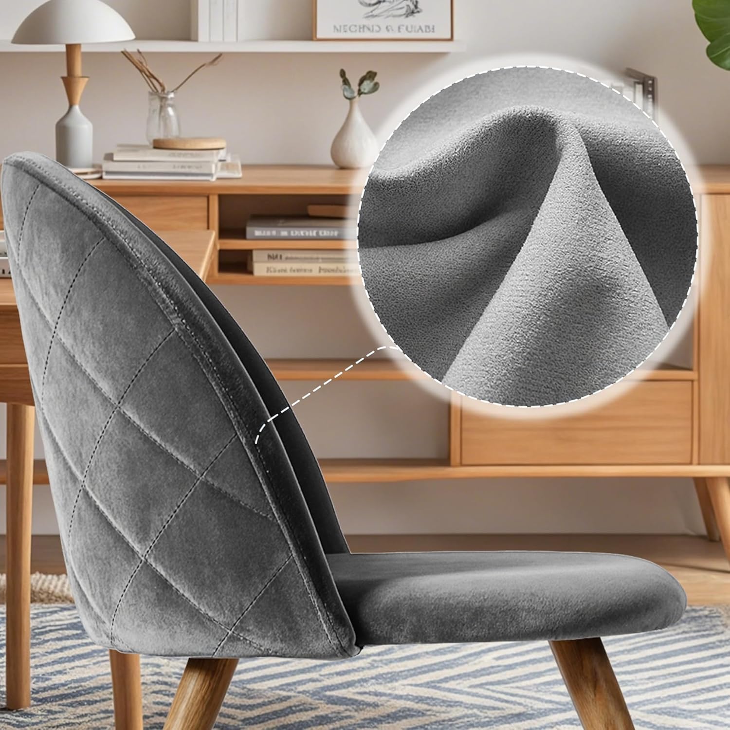 CangLong Modern Set of 2 Dining Chairs Mid Century Modern Accent Velvet Upholstered Leisure Side Chairs with Gold Metal Legs forDining, Living, Kitchen, Bedroom, Guest Room, Light Grey