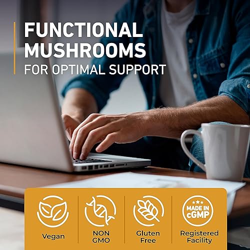 Miniatura 7 de Gomitas de hongos, 10 mezclas, 120 piezas, melena de león, ashwagandha, cola de pavo, cordyceps, chaga, complejo de hongos Reishi, suplemento de