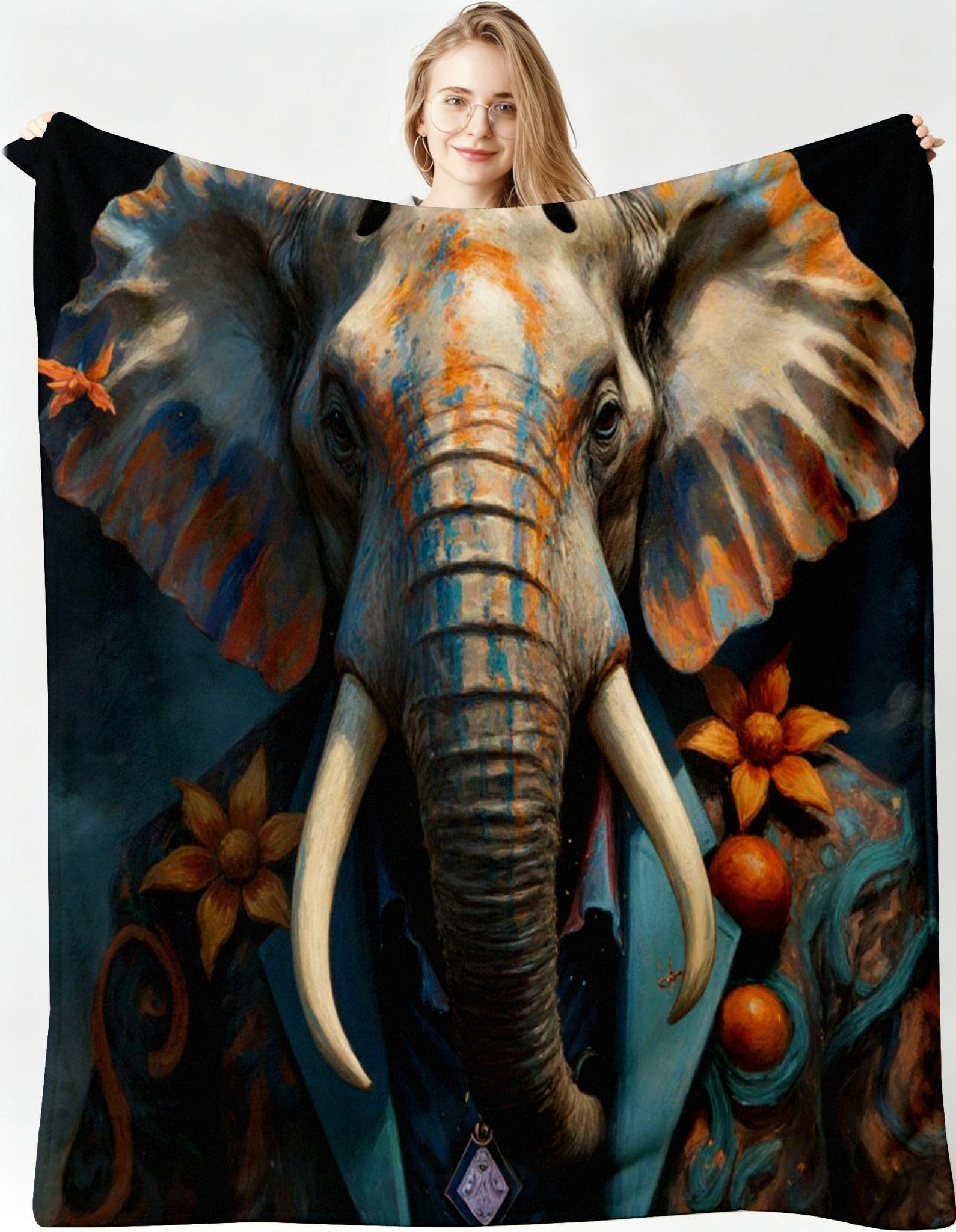 Coperta XXL 240x260 Elefante Animale Flanella Copridivano-A86 | Coperta Multiuso, Resistente Allo Sporco, Durevole e Leggero, per Divano Letto Tutta la Famiglia, Morbida Letto Matrimoniale