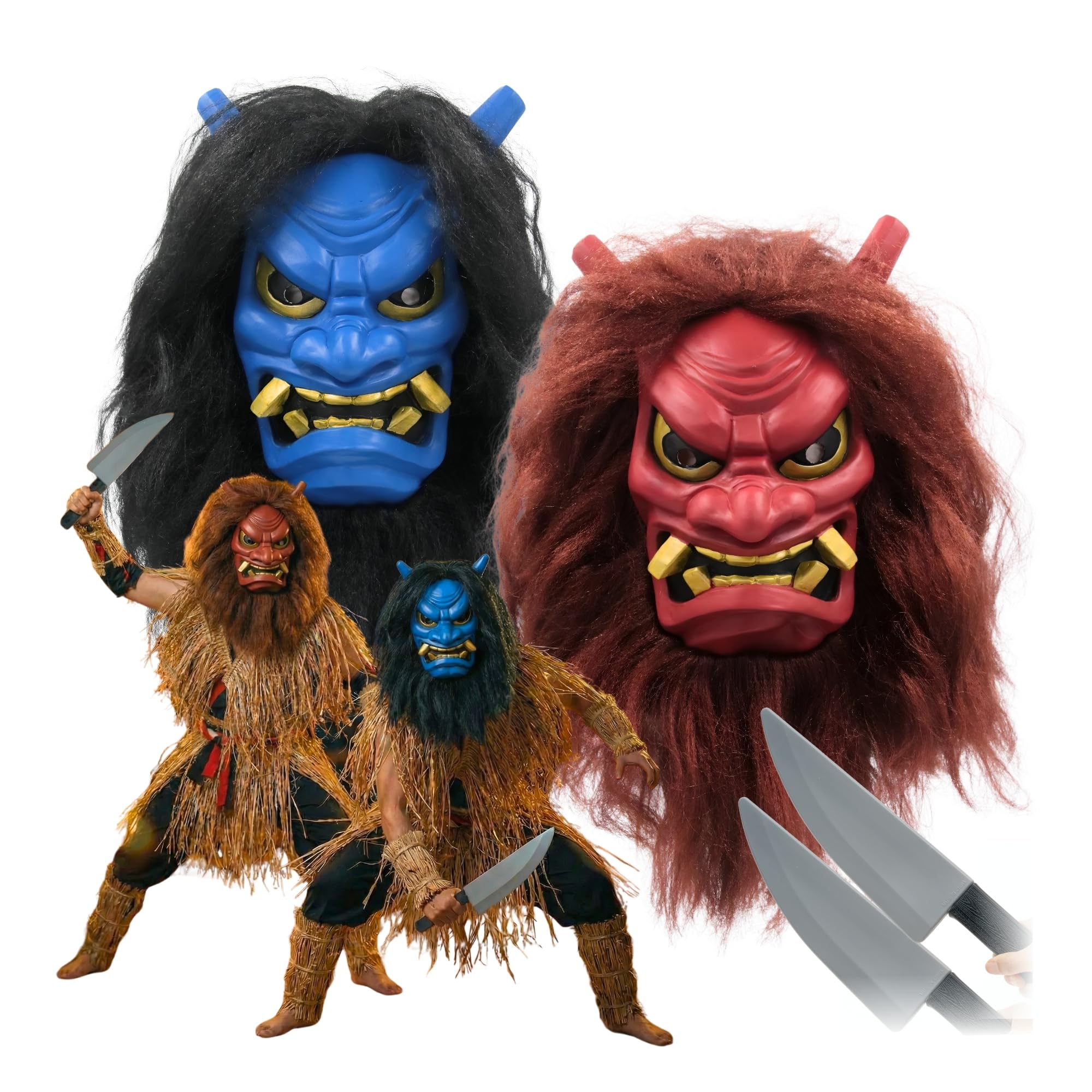 Amazon.co.jp: XPデザイン ナマハゲ 鬼面 セット ウィッグ 出刃包丁