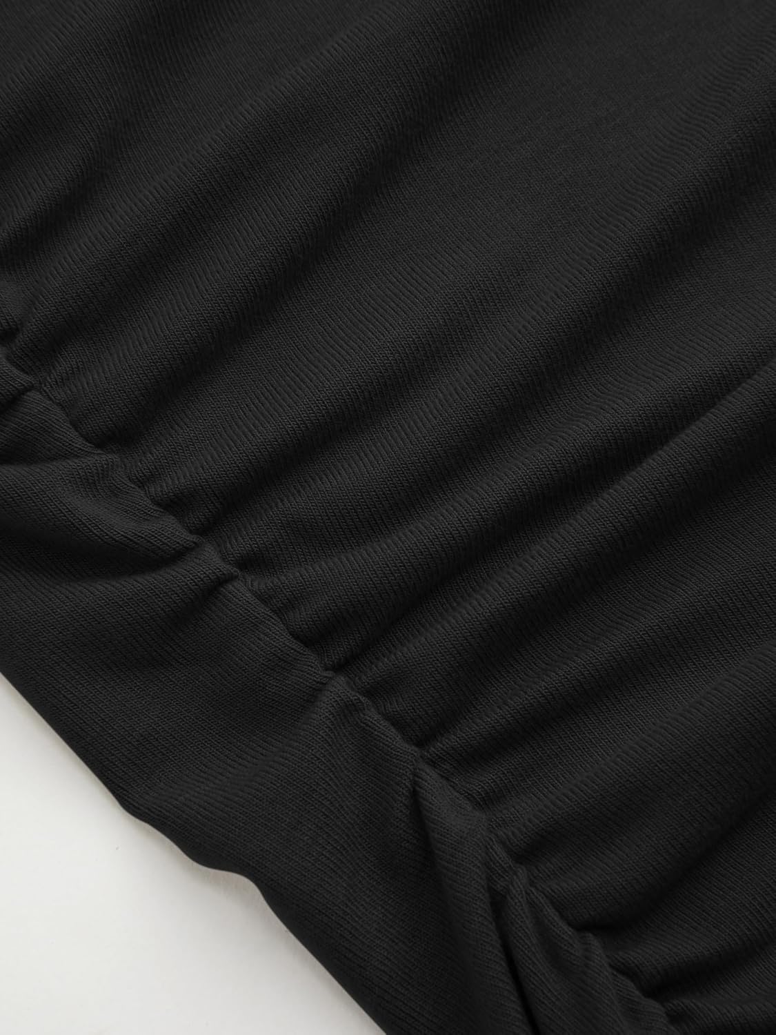 CIDER Women Ruched Crop Top Cap Sleeve Tee Boat Neck Fitted T Shirts - Image 2