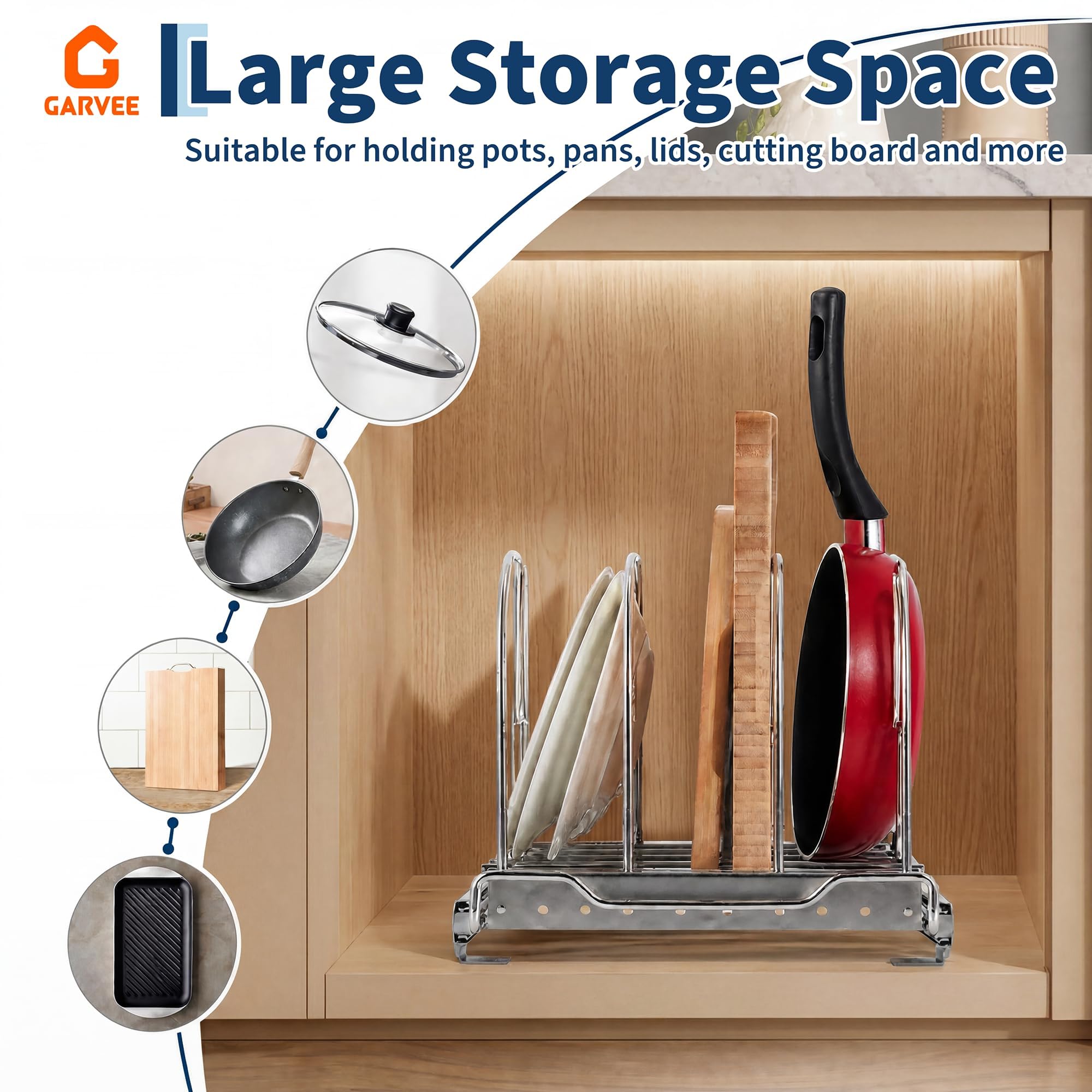 21" estraibile Chrome Cabinet Organizer, resistente scorrevole scaffale di
