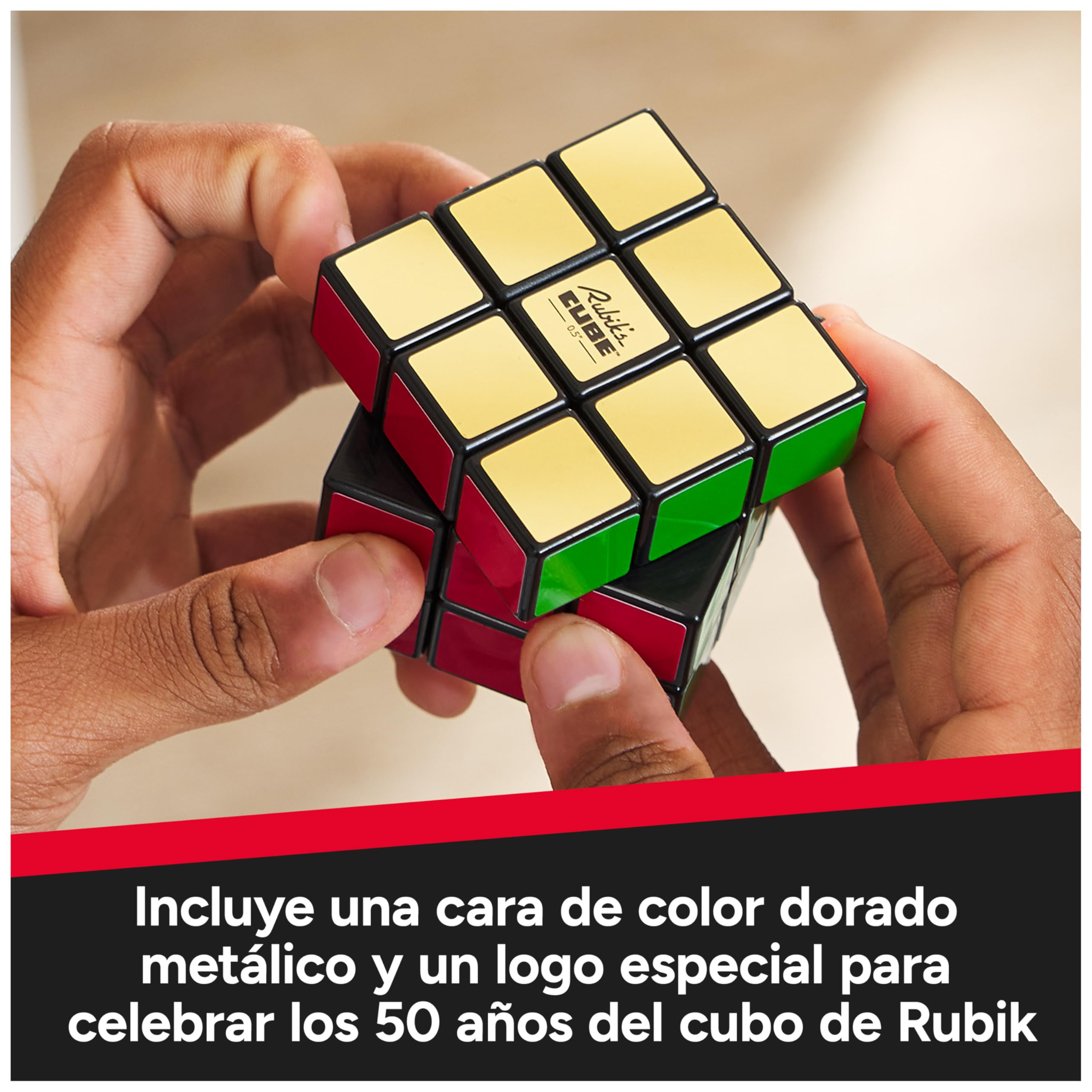 Rubik's - Cubo DE Rubik EDICIÓN Especial Retro 50 Aniversario - Juego de Rompecabezas, Cubo Mágico para Desafiar la Mente - 6068726 - Juguetes Niños 8 Años + - Regalo Niño 8 Años +