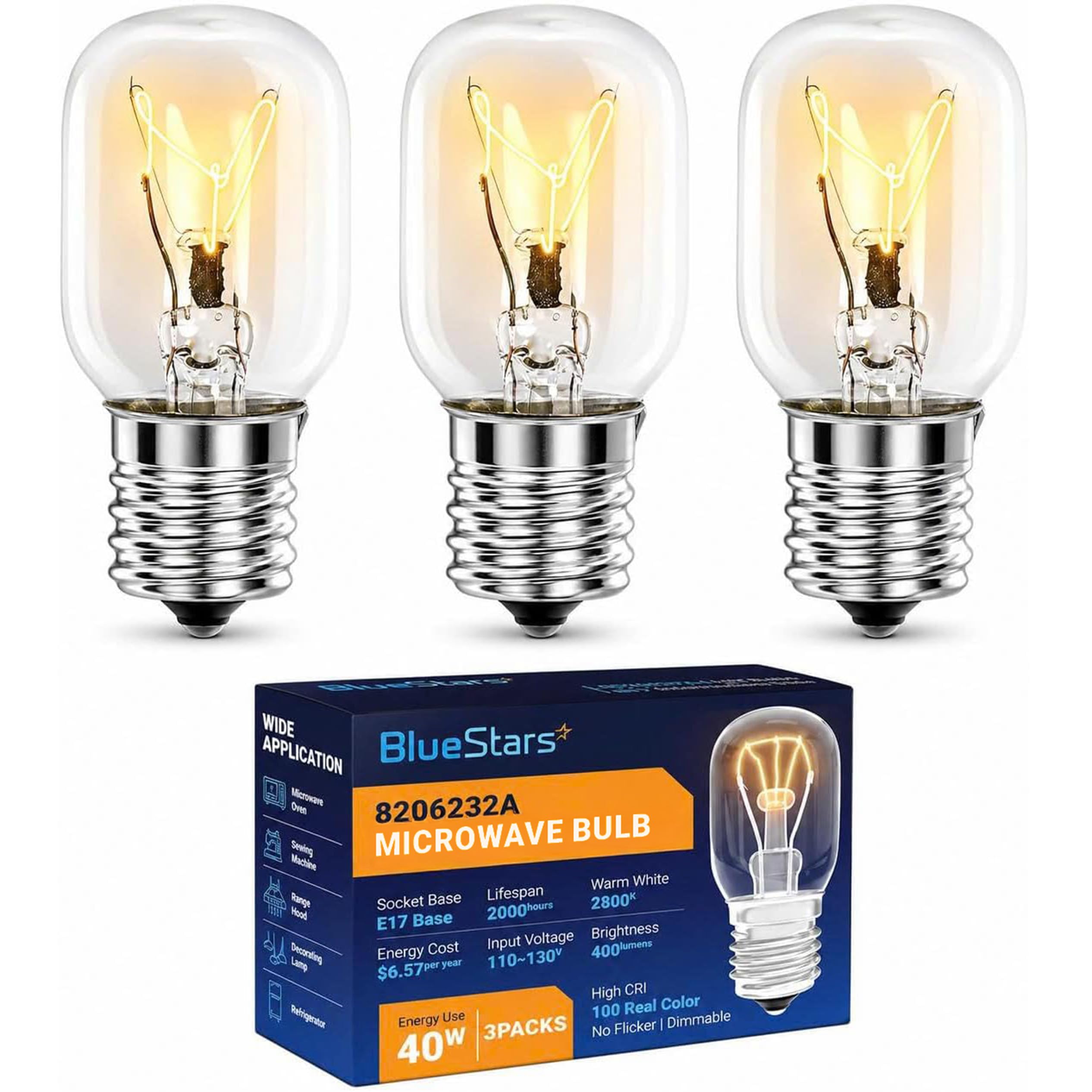 BRILLIANT WAVE 電気 Amazon.com: BlueStars 8206232A KEI 125V 40W Microwave Bulb E17