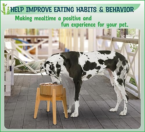 Miniatura 3 de Cuencos elevados para perros grandes  Cuenco elevado de comida para perros (15 pulgadas) para labrador, pastor alemán, perdiguero, caniche,