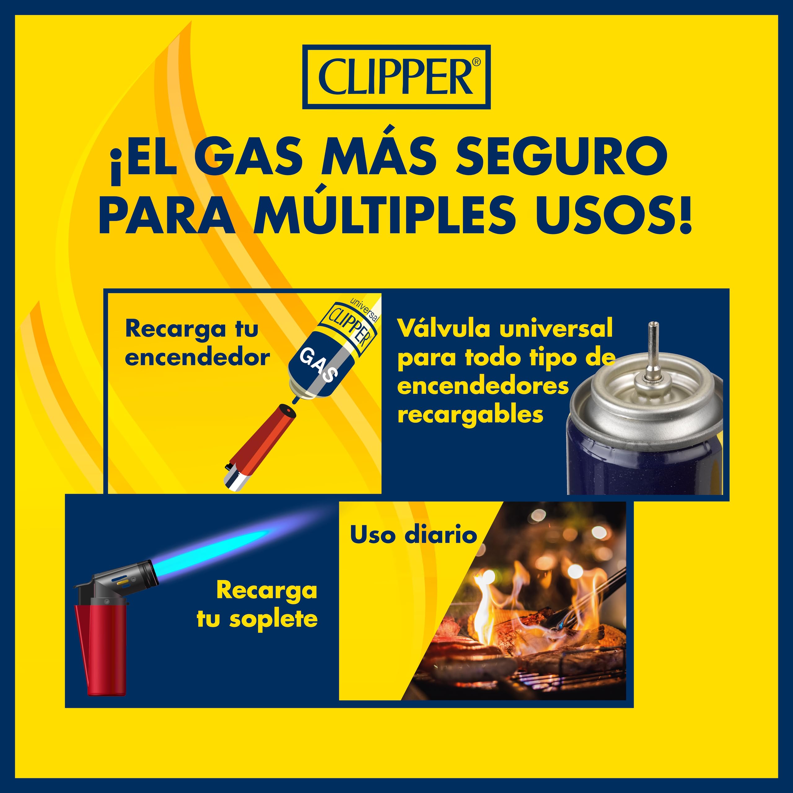 Clipper - Lata de 300 ml de Gas Butano Universal para Mecheros | Reutiliza Tus Encendedores con Nuestro Gas (2 uds)