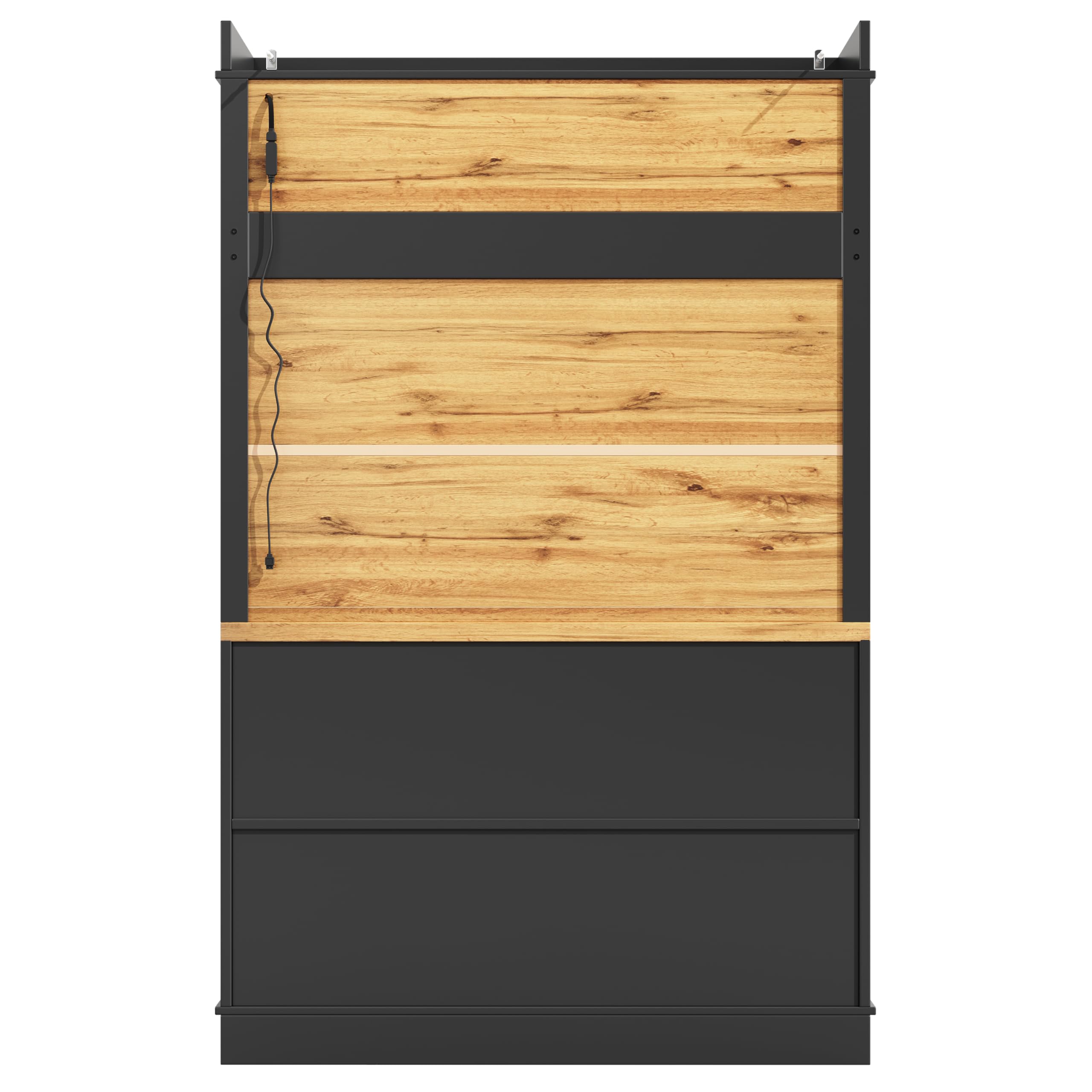 Kebnor Armario de cocina alto (107 x 43 x 184 cm), color negro (107 x 43 x 184 cm)