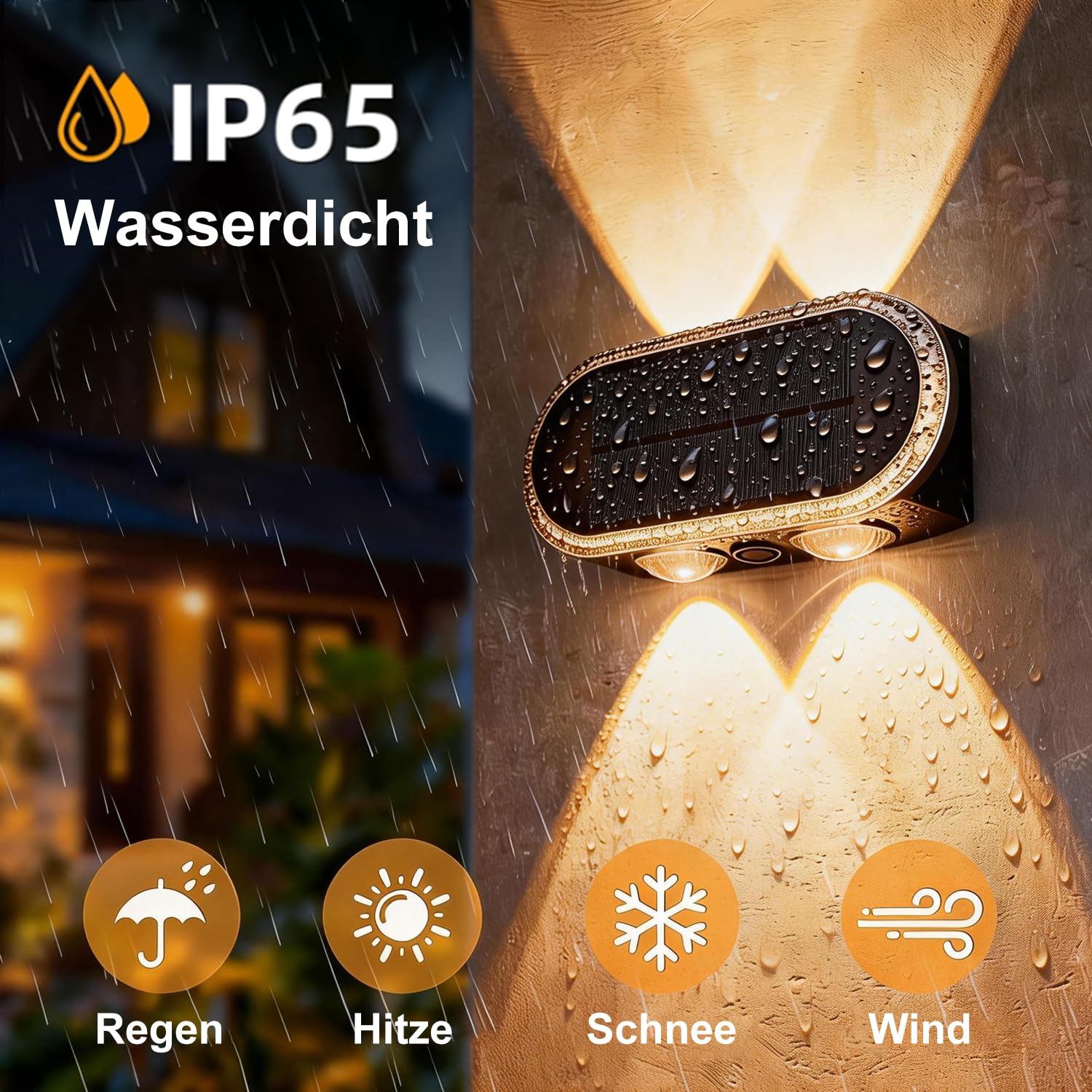 Solar Wandleuchte Aussen 10er-Set: 3 Farbmodi Solarlampen für Außen Wand Up Down - IP65 Wasserdicht Solarleuchten für Garten Garage Terrasse