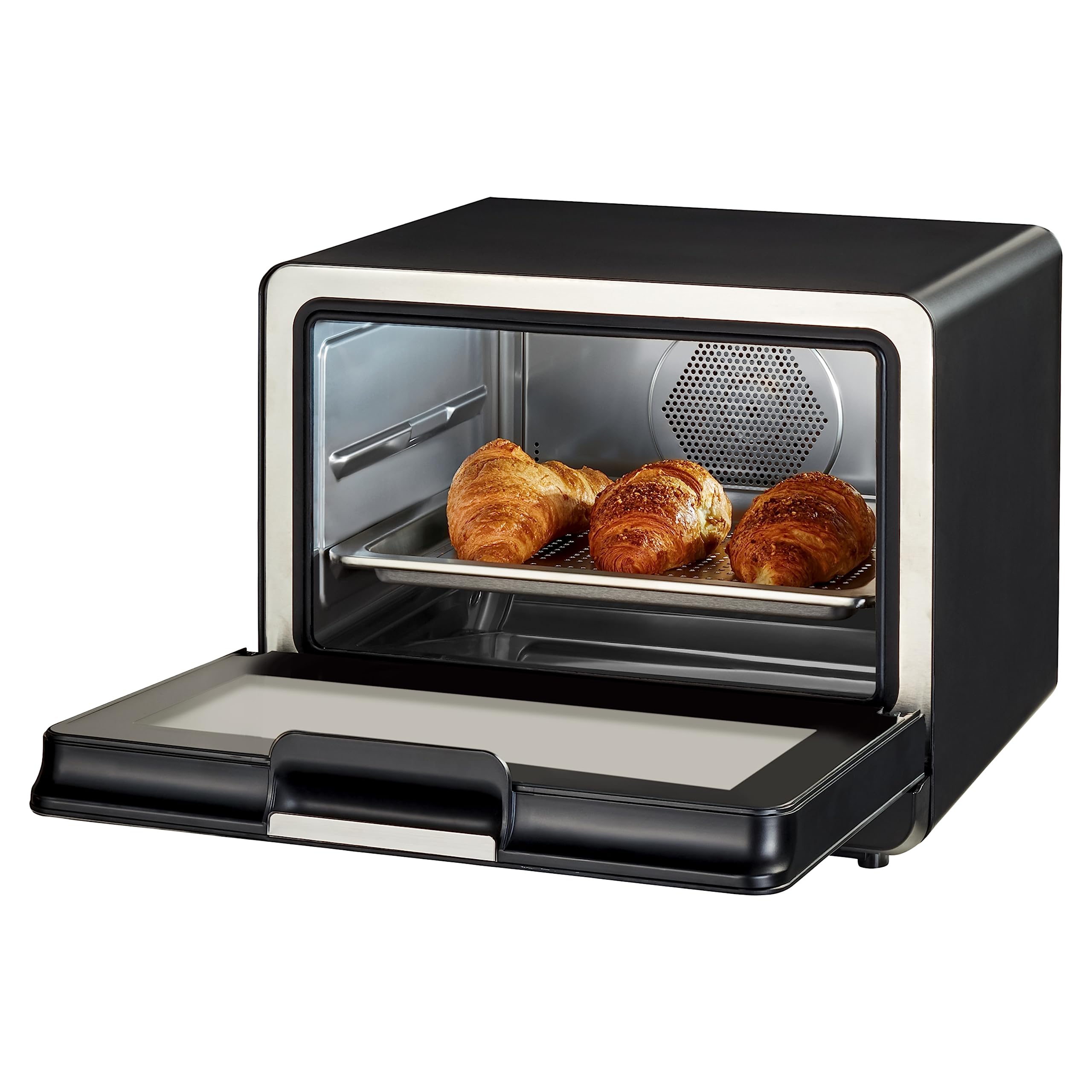 MEDION Dampfbackofen (Dampfgarofen, 2.150 Watt Dampfleistung, 1.500 Watt Heißluftleistung, freistehend, Wassertank, LED Display, Auftaufunktion, 40 Automatikprogramme, 35°C - 230°C, MD10450)