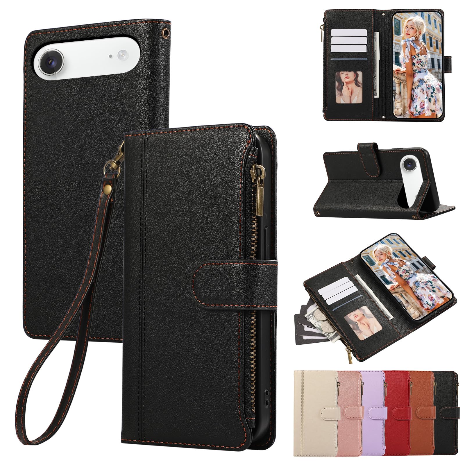 Amazon.co.jp: KW-LINK 用の iphone Air ケース 手帳型 小銭入れ ファスナー型 いphoneair ケース 手帳型  アイフォンair 携帯カバー iphoneエア ケースカバー コインポケット カード収納 財布型 iPhoneAir 手帳型ケース スタンド機能  マグネット式 iPhone air ...