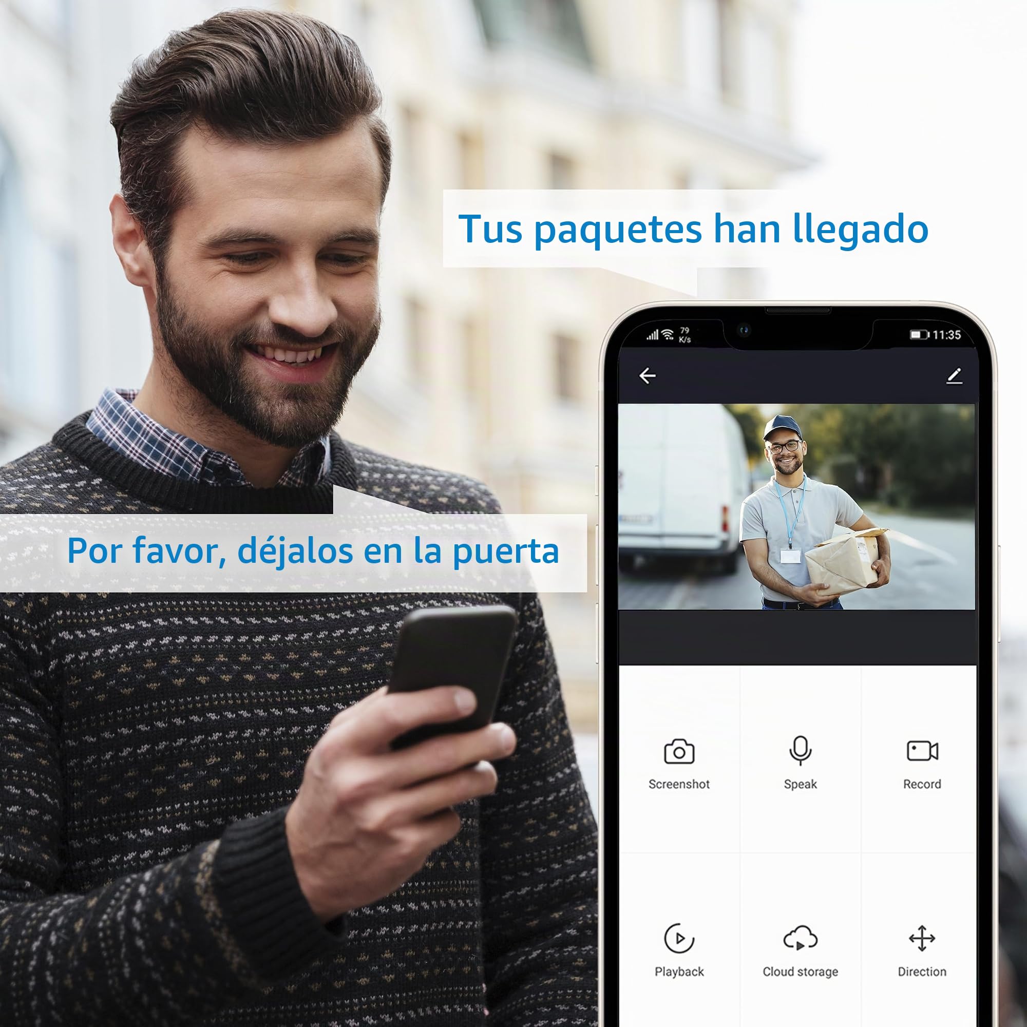 NIVIAN - Video Timbre Inteligente WiFi con Cámara Full HD, Audio Bidireccional, Detección de Movimiento, Visión Nocturna, Batería Recargable, Compatible con App Tuya, Alexa y Google