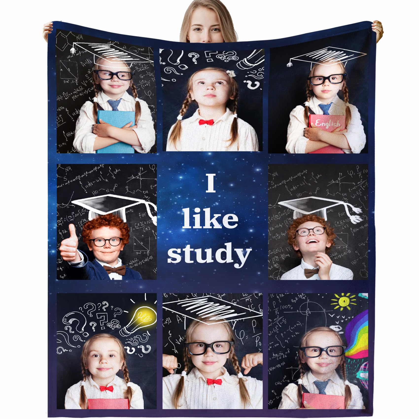 Personalised Blanket for Adults, Custom Photo Blanket Personalised for Adults Kids with Pictures Customized Gifts for Family Kids Pet Friends Birthday Mum, Dad, Boyfriend, Girlfriend