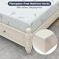 Vista 5 de Colchón de espuma viscoelástica de 6 pulgadas de sensación media firme con funda de bambú, colchones de cama transpirables con certificado