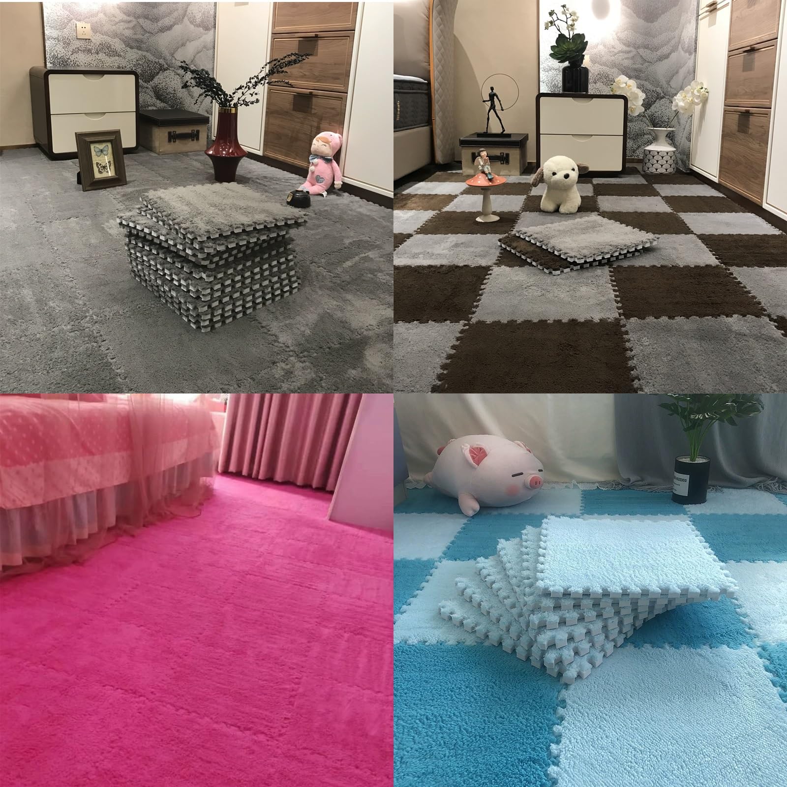 10 Piastrelle Moquette Ad Incastro - In Schiuma EVA, 30x30x1 Cm, Morbide E Isolanti, Per Casa E Giochi - Foto 5