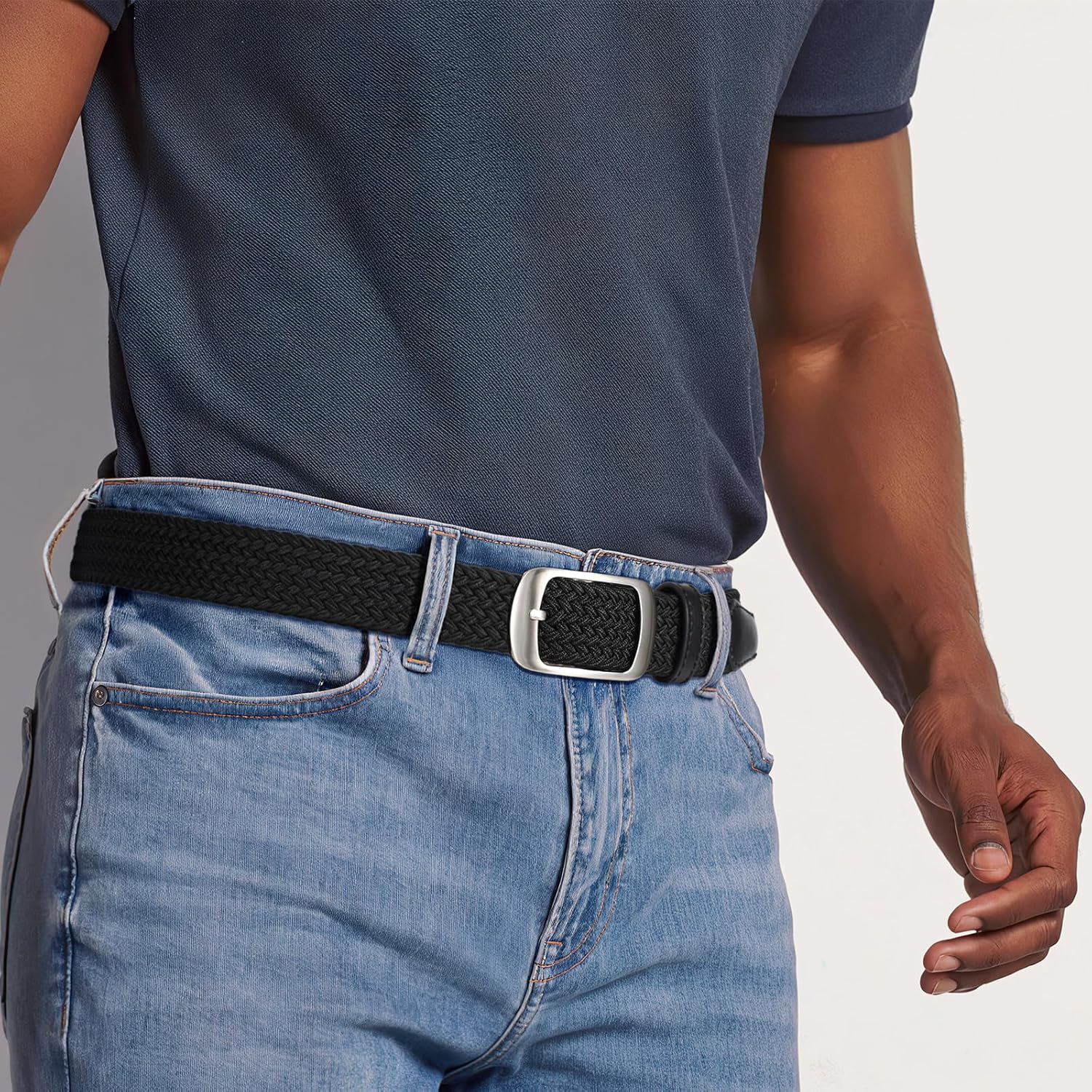 XZQTIVE Braided Belt Stretch Belt for Men and Women Multicolored Woven Golf Belt Elastic Jean Belts - Image 2